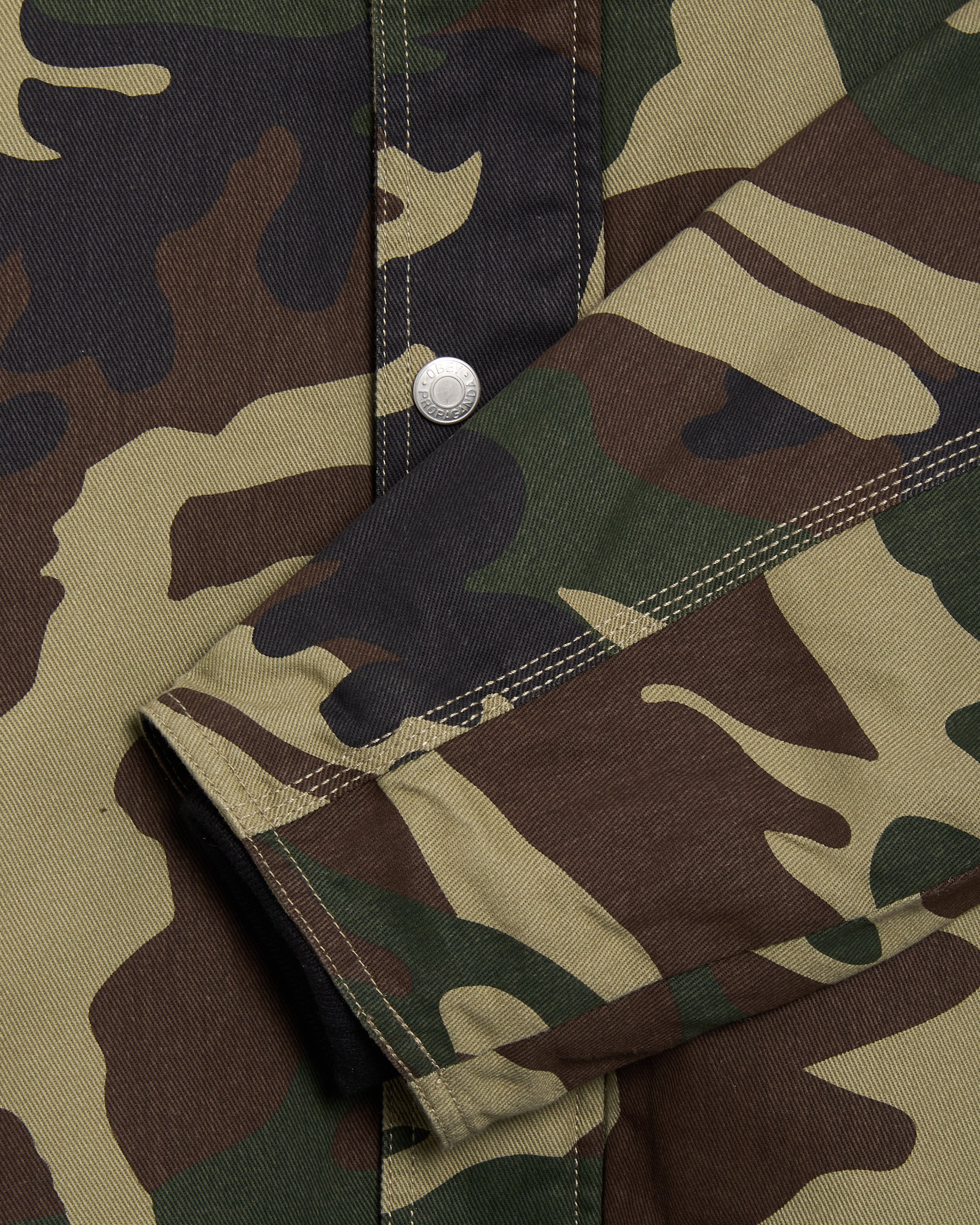 OBEY Clothing Norton Barn Camo Print Men's Work Jacket Green