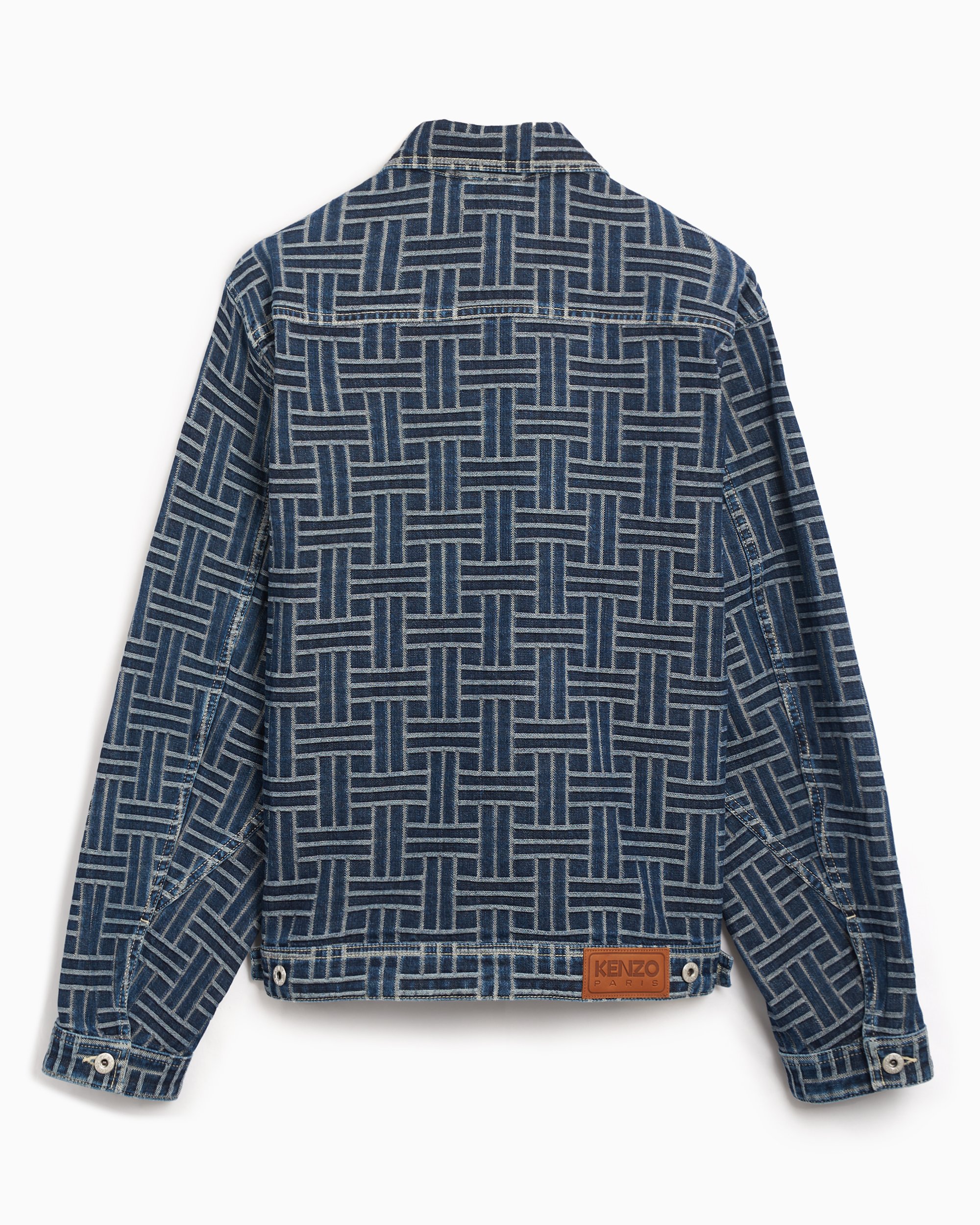 Kenzo Weave Men s Denim Jacket Azul FE65DV3106J2 DD FOOTDISTRICT