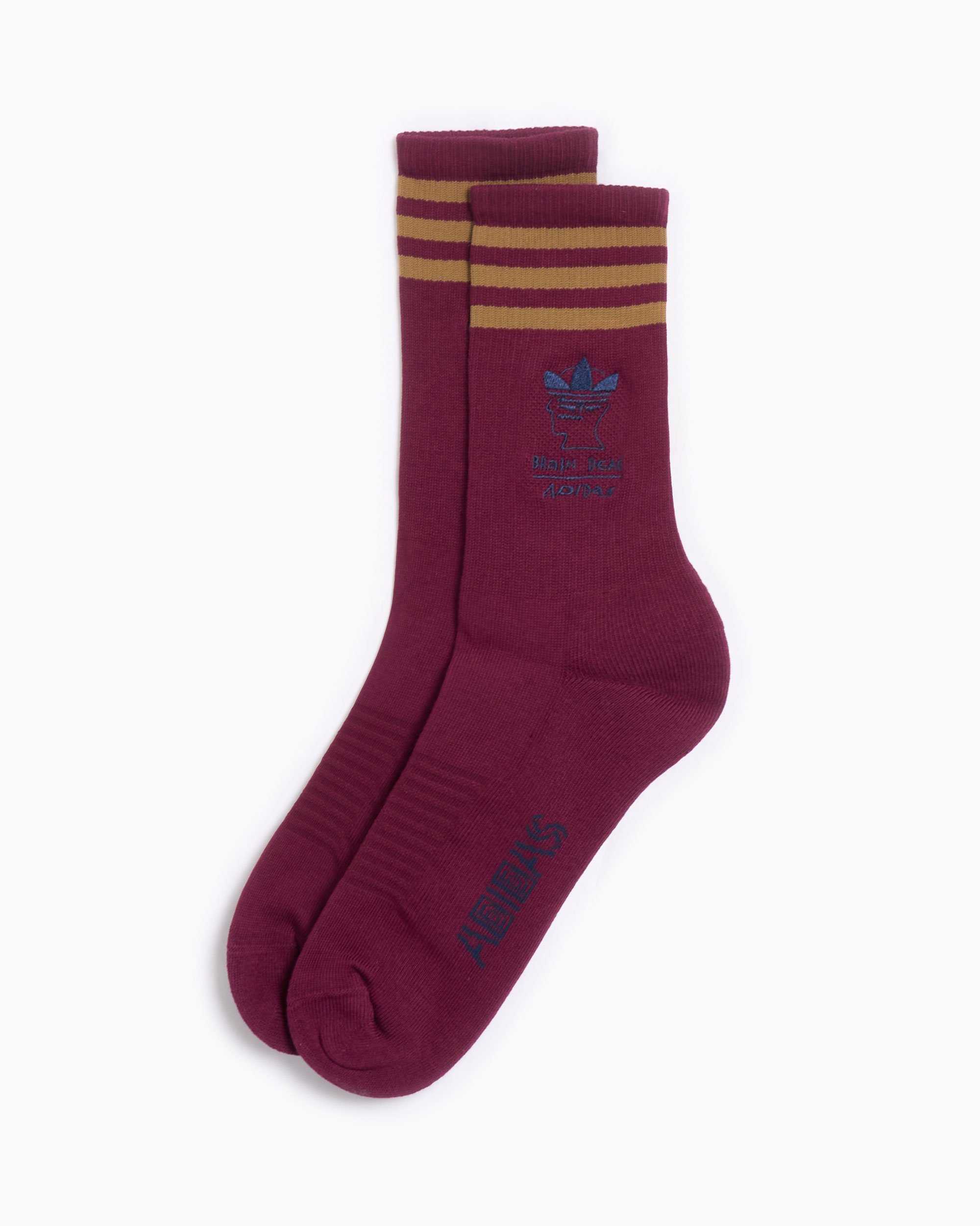 adidas x Brain Dead Unisex Socks Burgundy JN2407 | FOOTDISTRICT