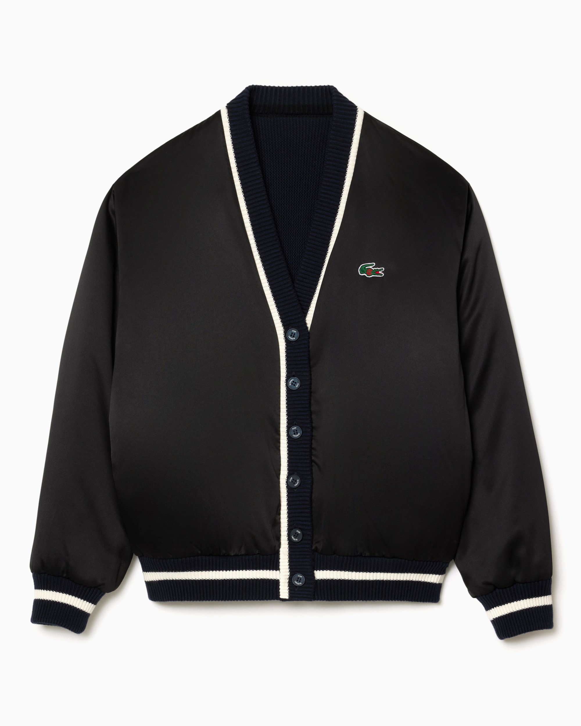 Lacoste x CLOT Men s Reversible Cardigan Black AH3178 00 166 FOOTDISTRICT