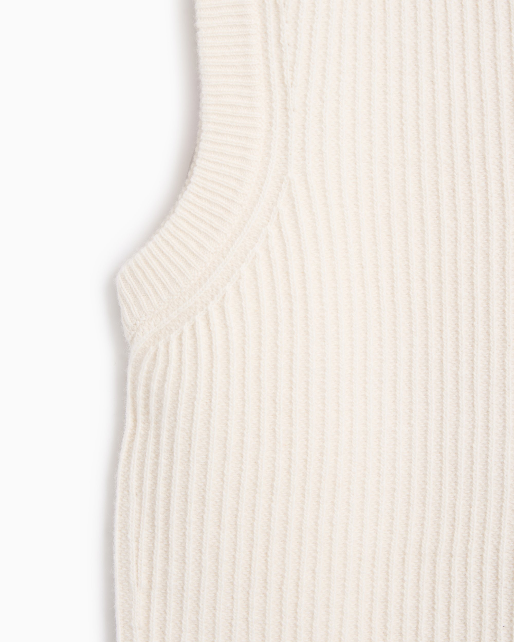 Maison Kitsuné Fox Head Logo Ribbed Vest Men's Sweater Beige