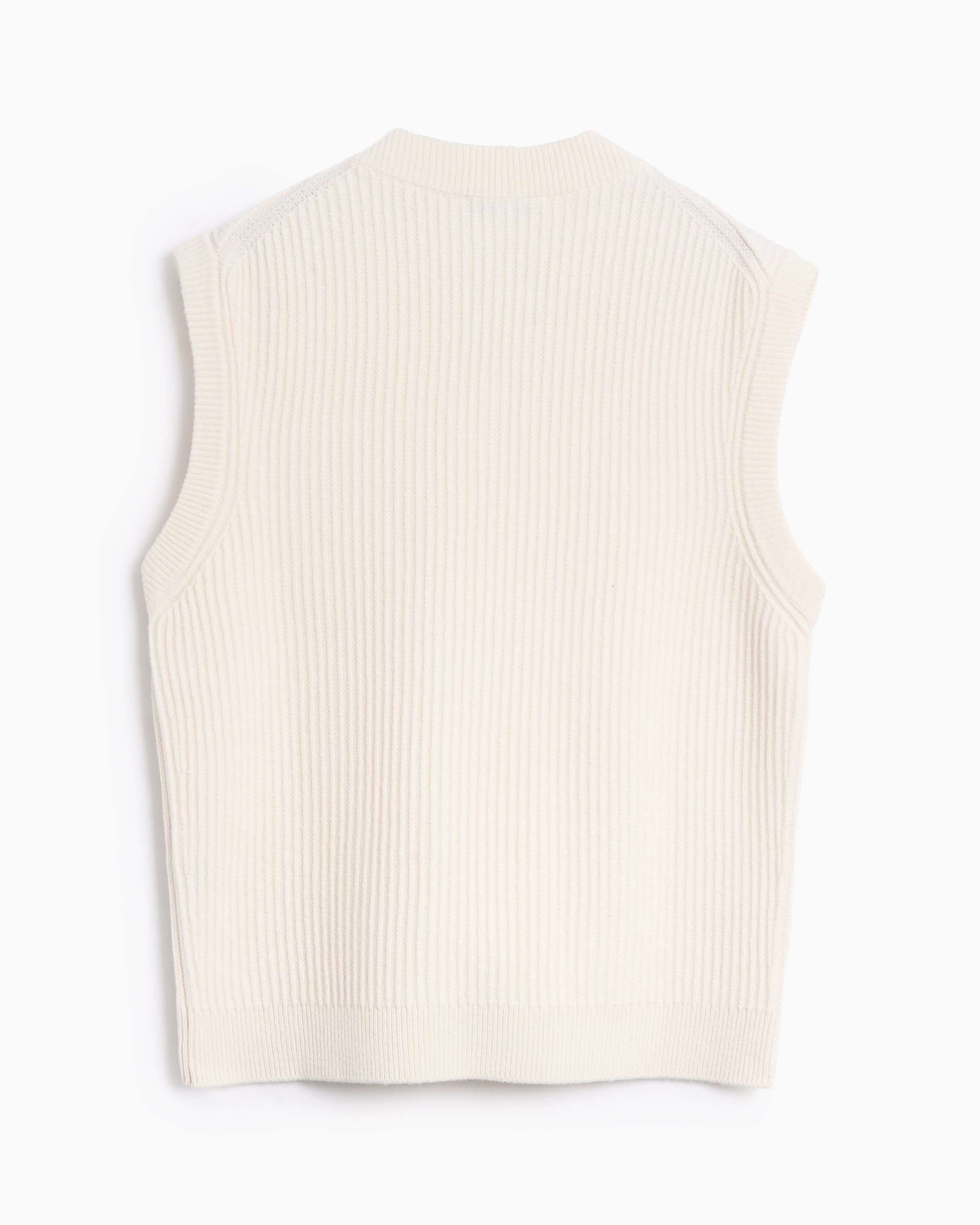 Maison Kitsuné Fox Head Logo Ribbed Vest Men's Sweater Beige
