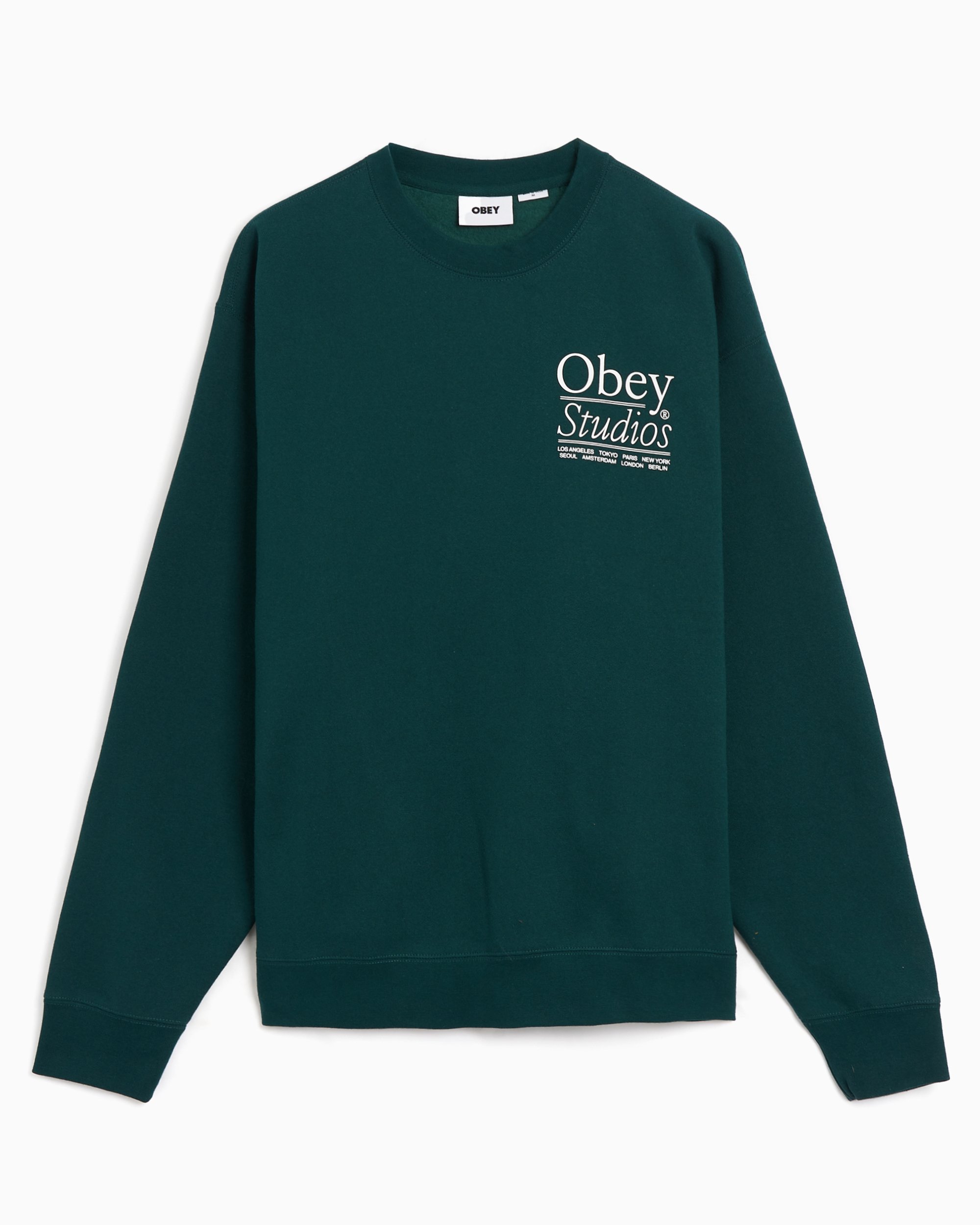 OBEY Clothing Obey Studios Men s Sweatshirt Green 112863927 RFR FOOTDISTRICT