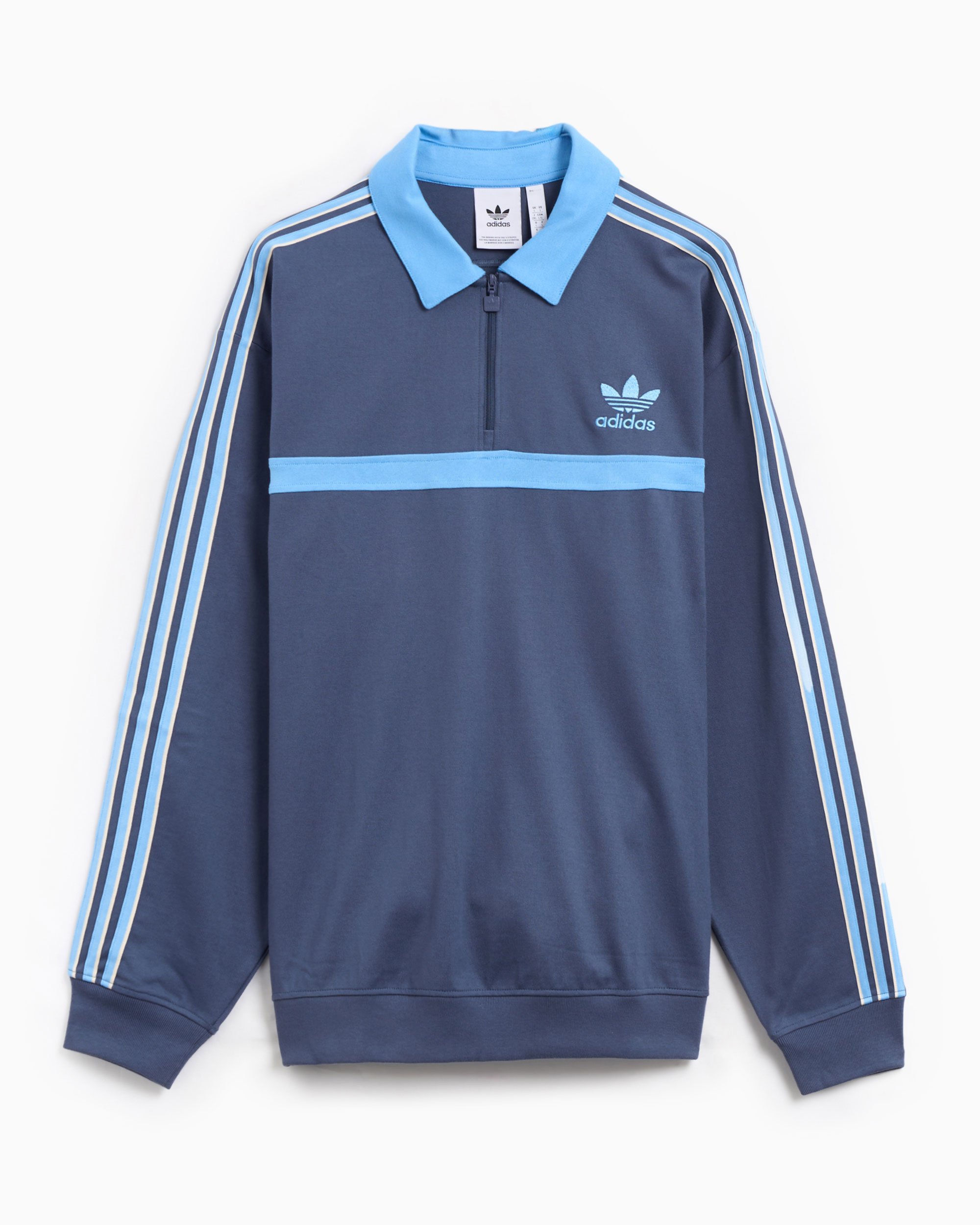 adidas Originals Men s Polo Sweatshirt Blue IS2147 FOOTDISTRICT