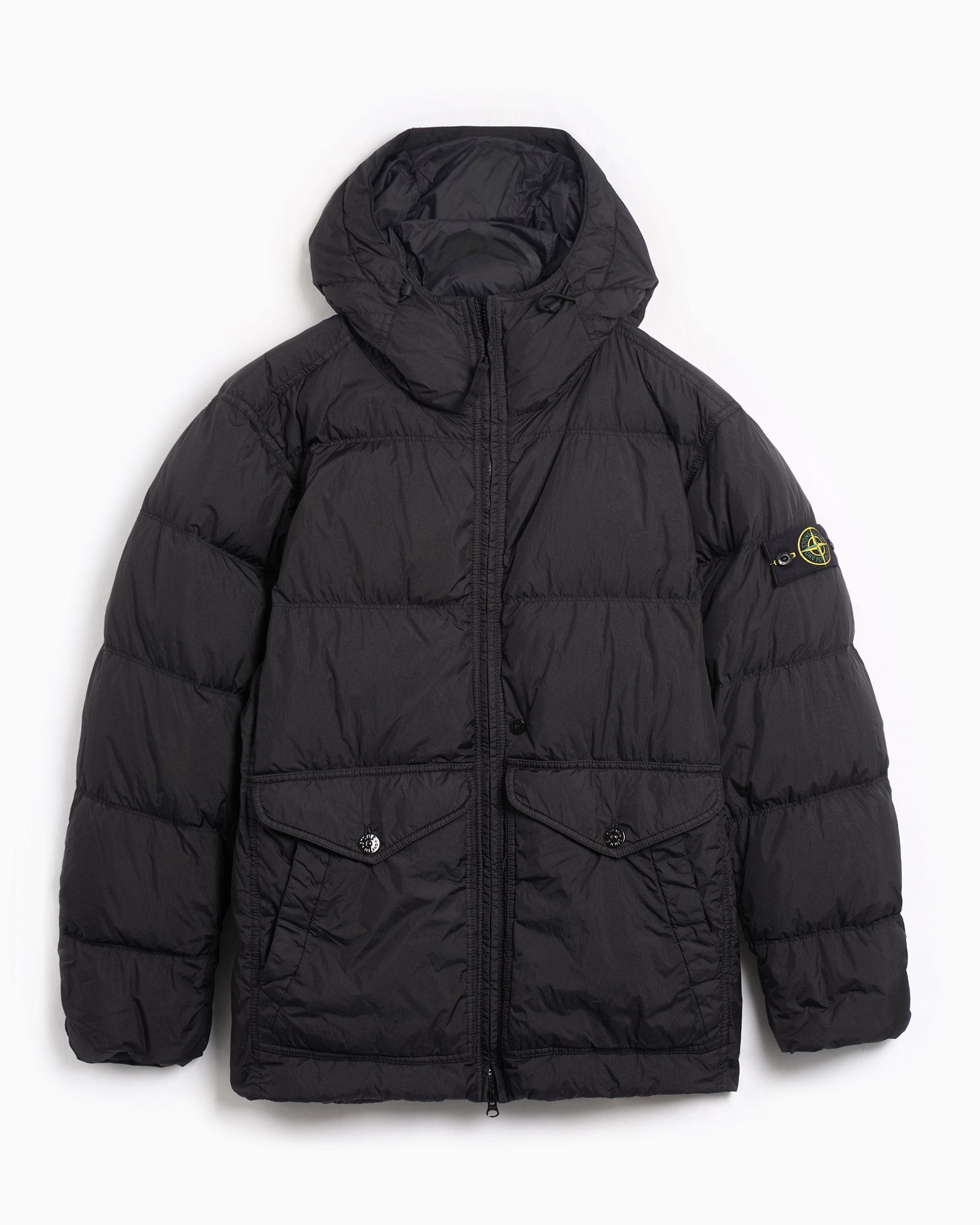 Stone island down jacket black sale
