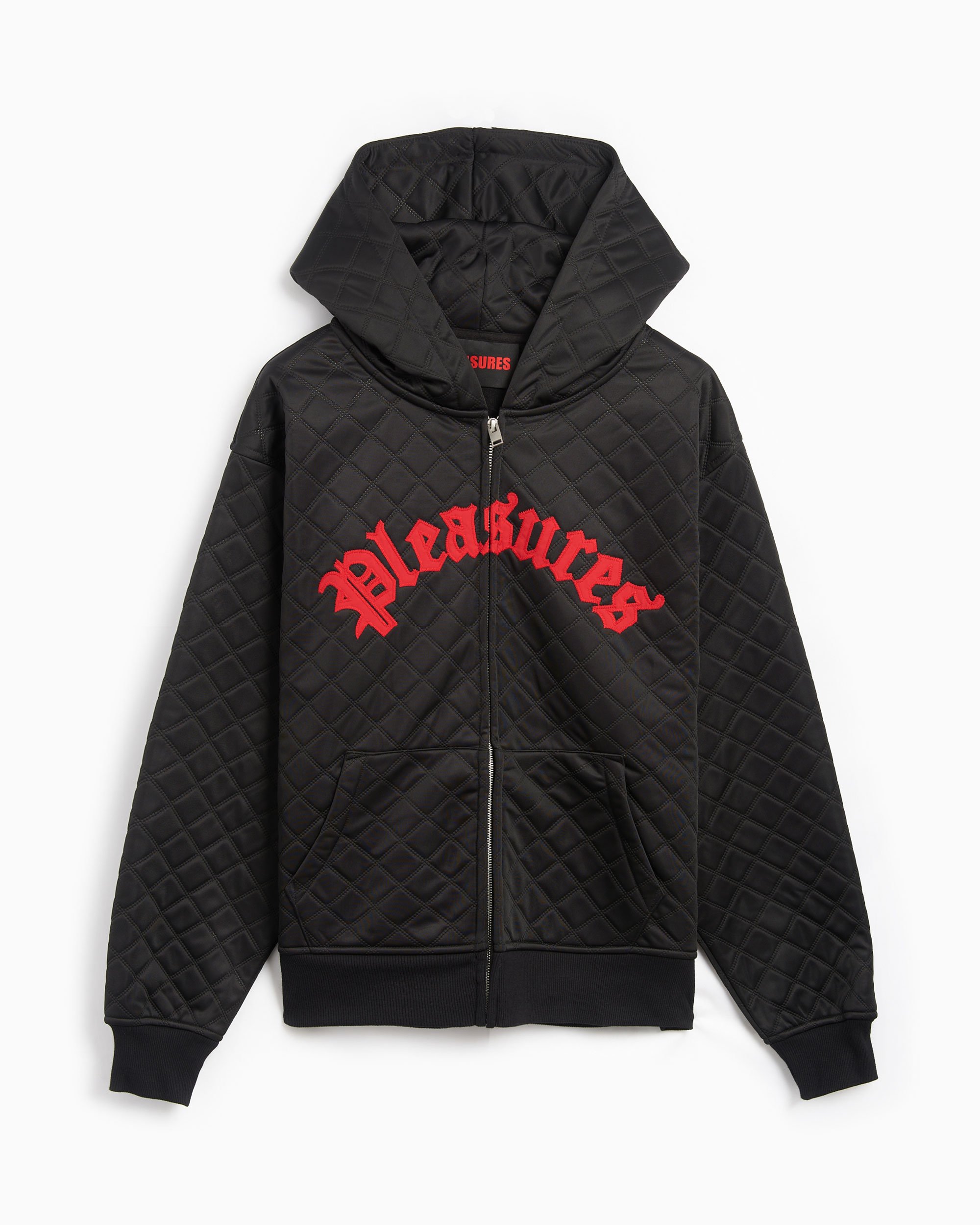 Pleasures Connect Men s Zip Up Hoodie Schwarz P24SP004 BLACK FOOTDISTRICT