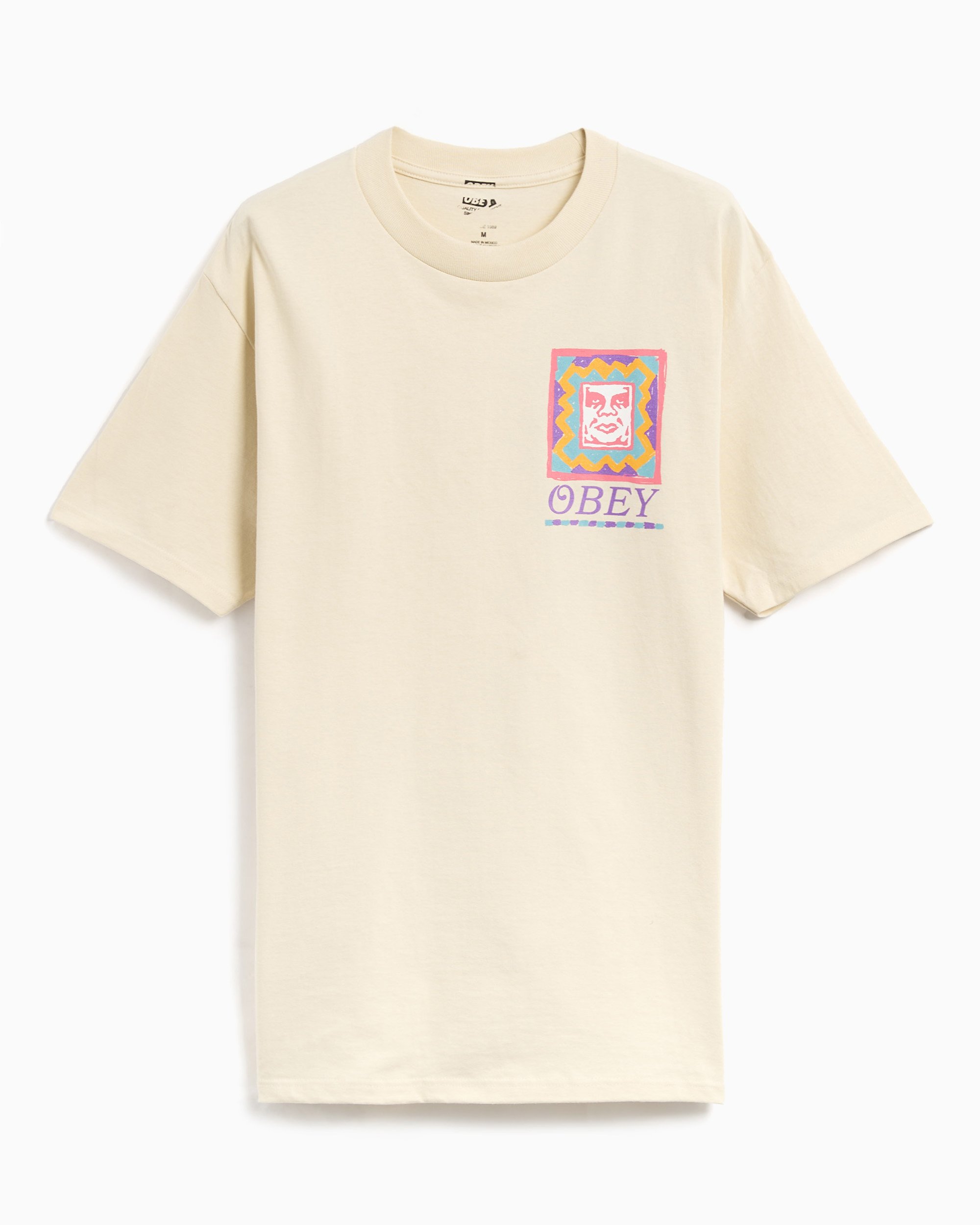 OBEY Clothing Obey Throwback Men's T-Shirt Beige 165263786 OBEY Clothing Obey Throwback Men's T-Shirt Beige 165263786