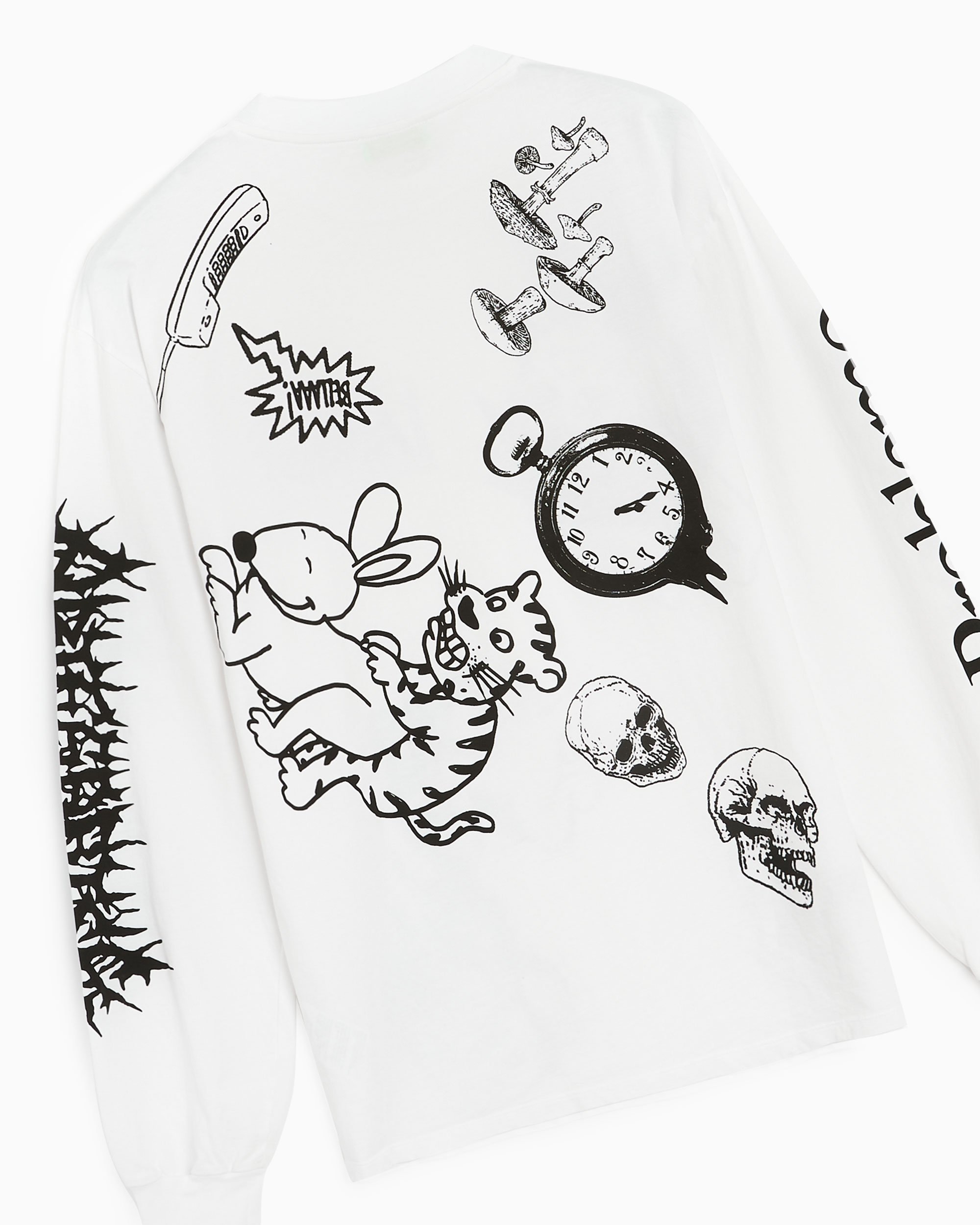 Aries Graphic Mashup Men's Long Sleeve T-Shirt White