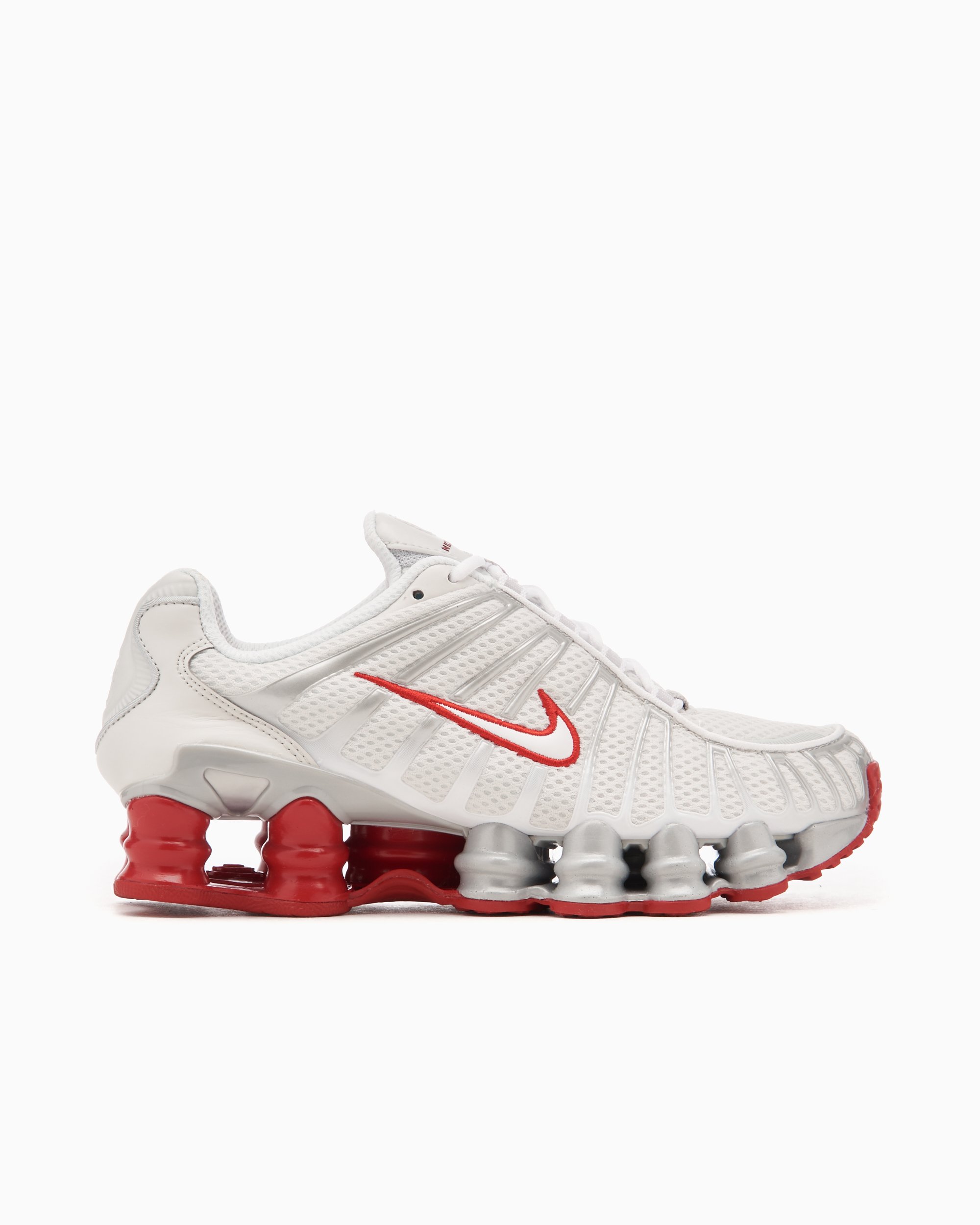 Red white nike shox sales