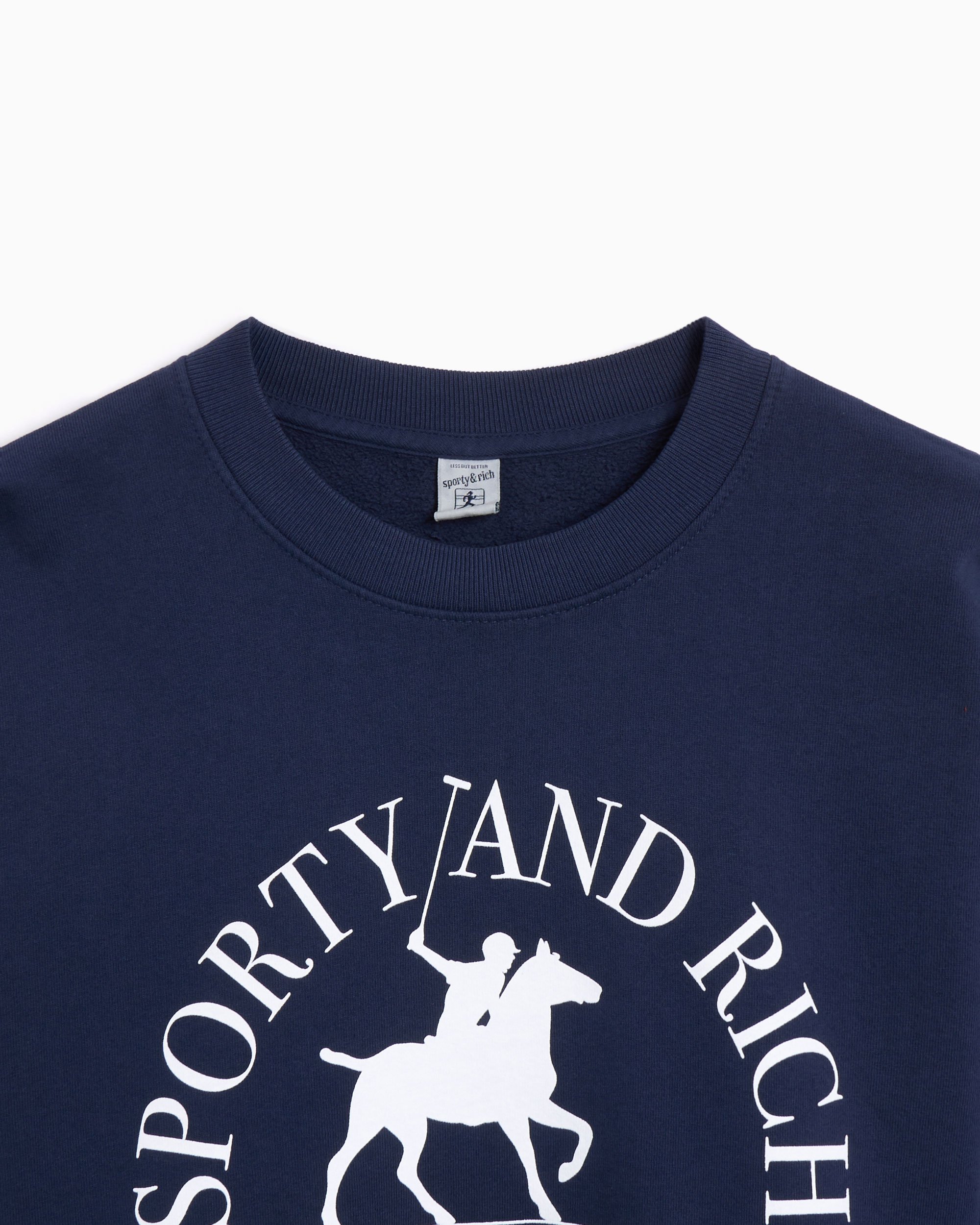 Sporty&Rich｜ (Polo Club Crewneck - Dark Navy (ST0716122 Sporty & Rich Women's Ringer T-Shirt Blue ST071612252BL106
