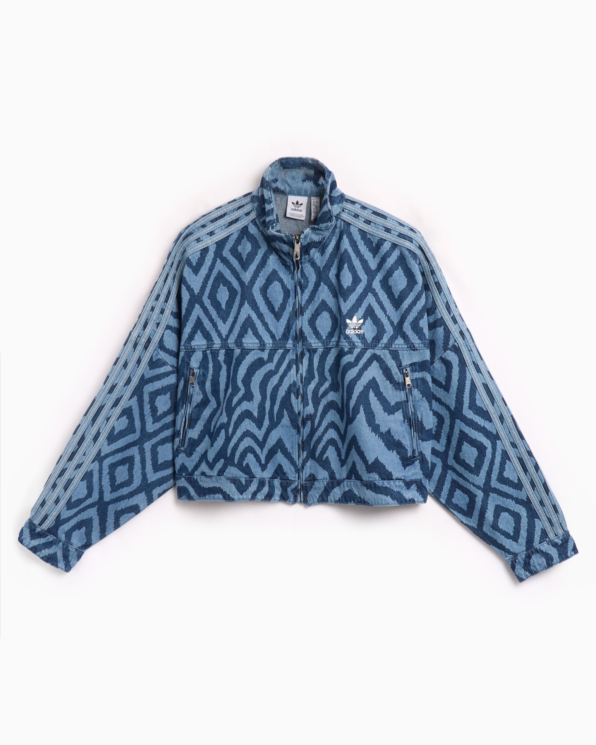 adidas Originals x Farm Rio Women s Denim Jacket Blau IW0793 FOOTDISTRICT