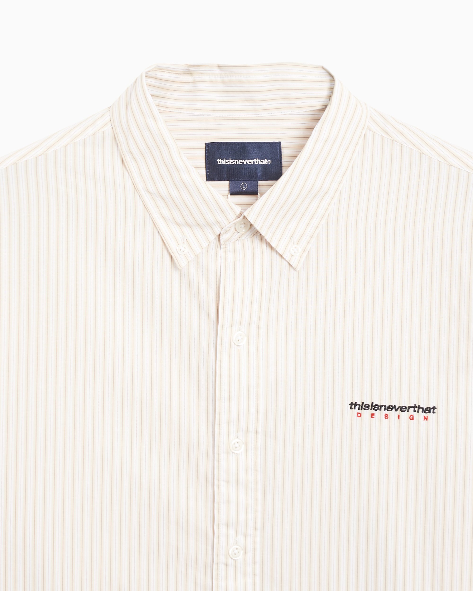 thisisneverthat® DSN Men's Striped Shirt White TN241WSHTL02-BEI 