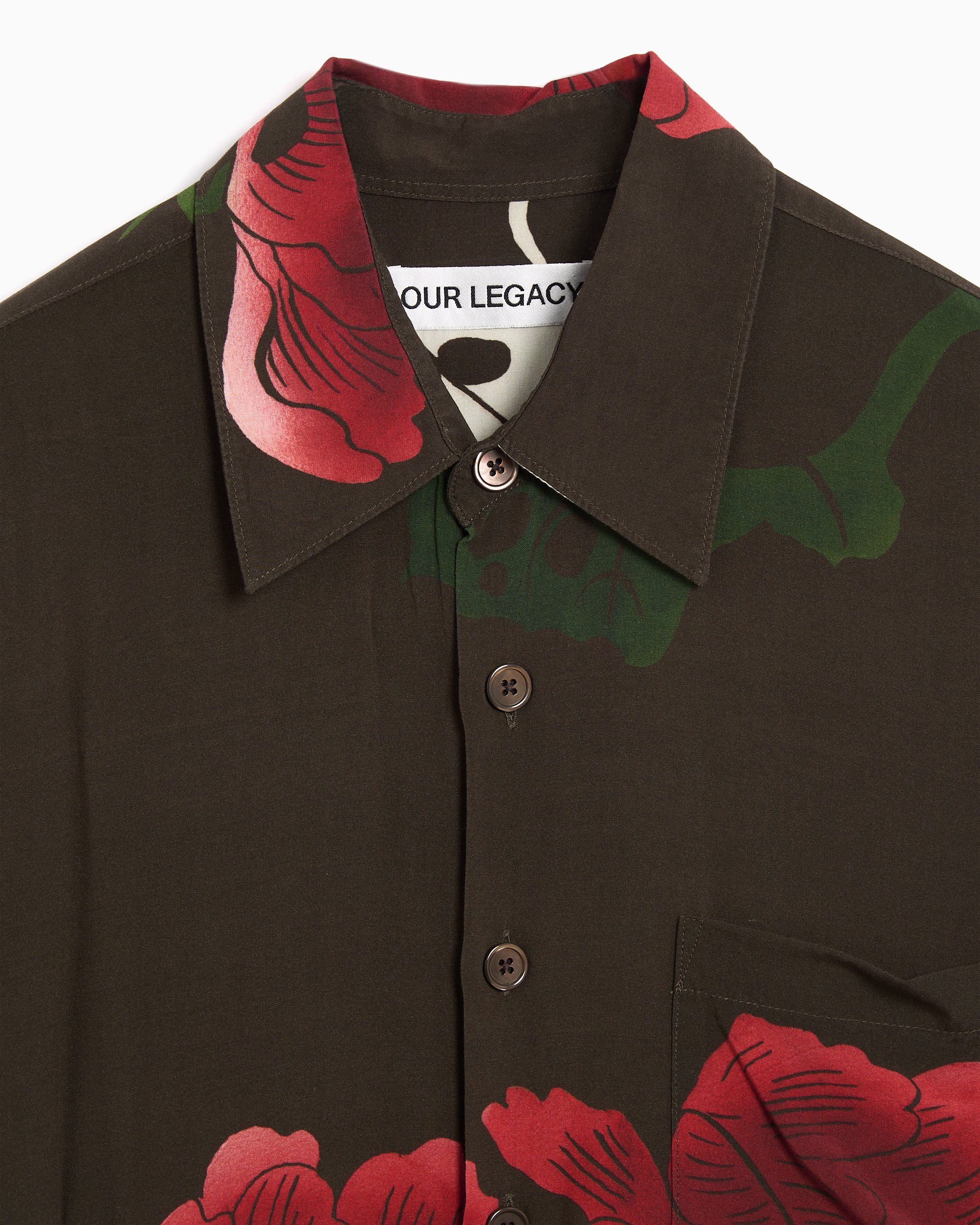 Our Legacy Above Floral Relaxed Men's Shirt Brown M4252AH