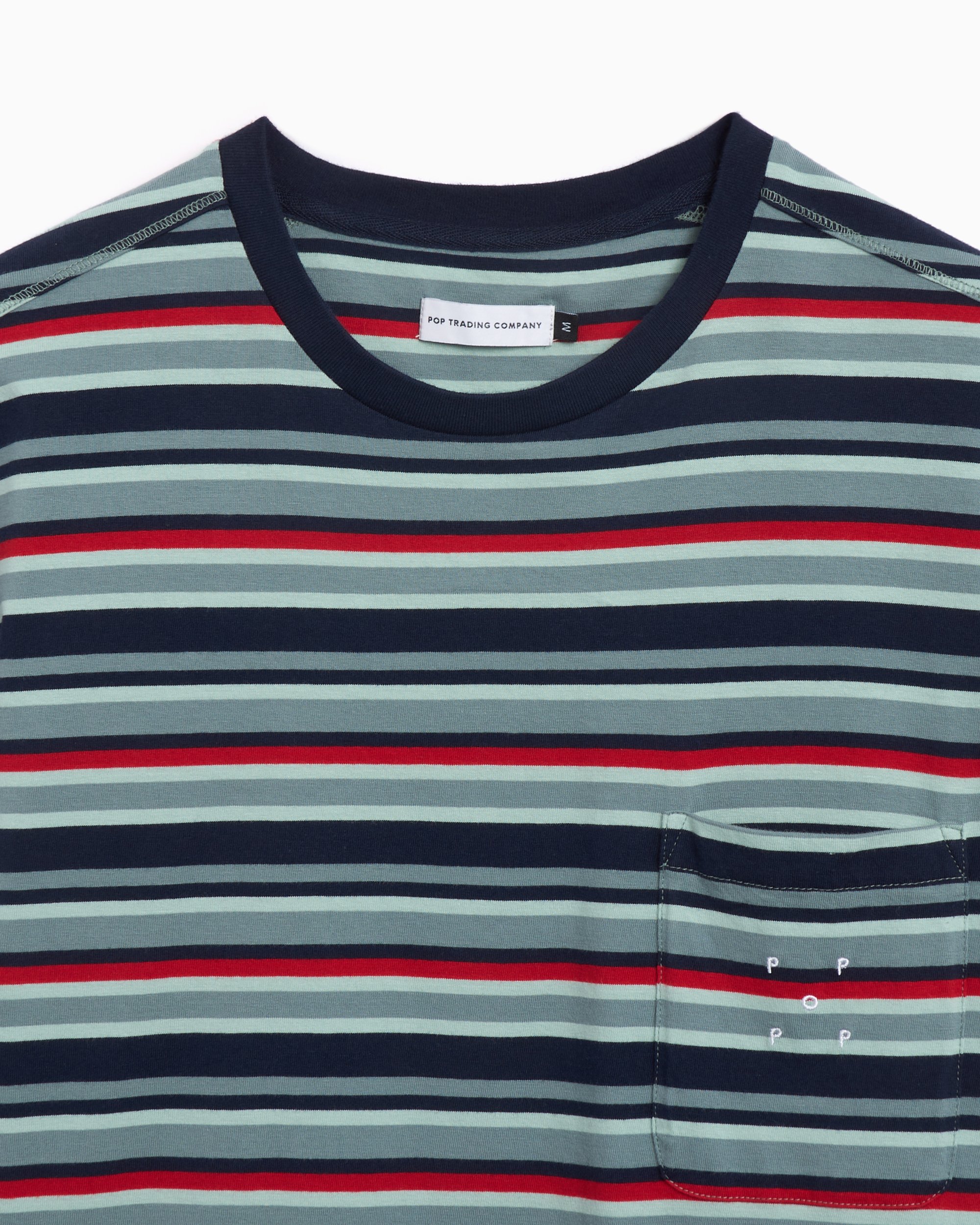 Pop Trading Company Men's Striped Pocket T-Shirt Men's T