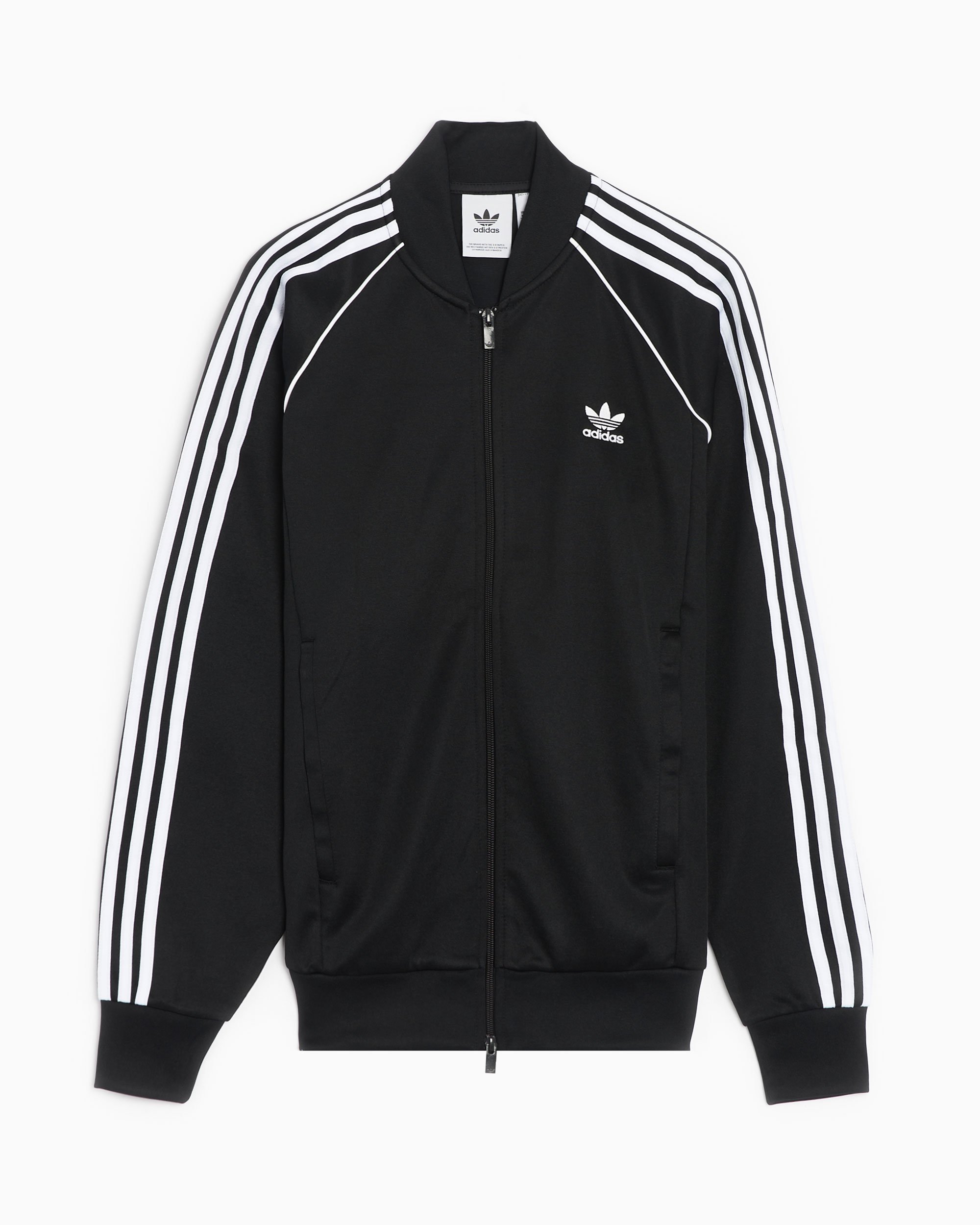 Black on black adidas track jacket deals