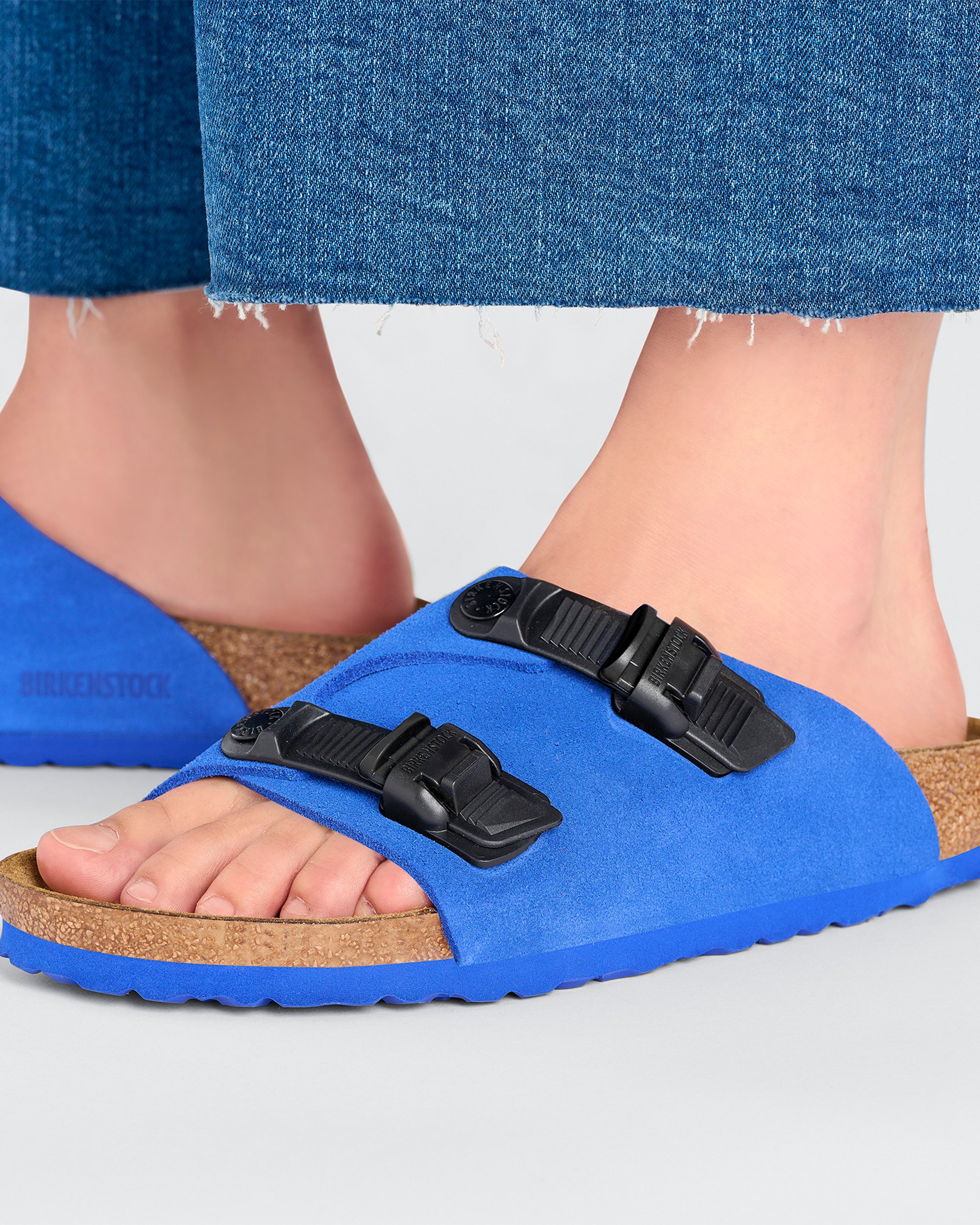 BIRKENSTOCK Zurich Tech Suede Leather Narrow Blau 1026816 FOOTDISTRICT