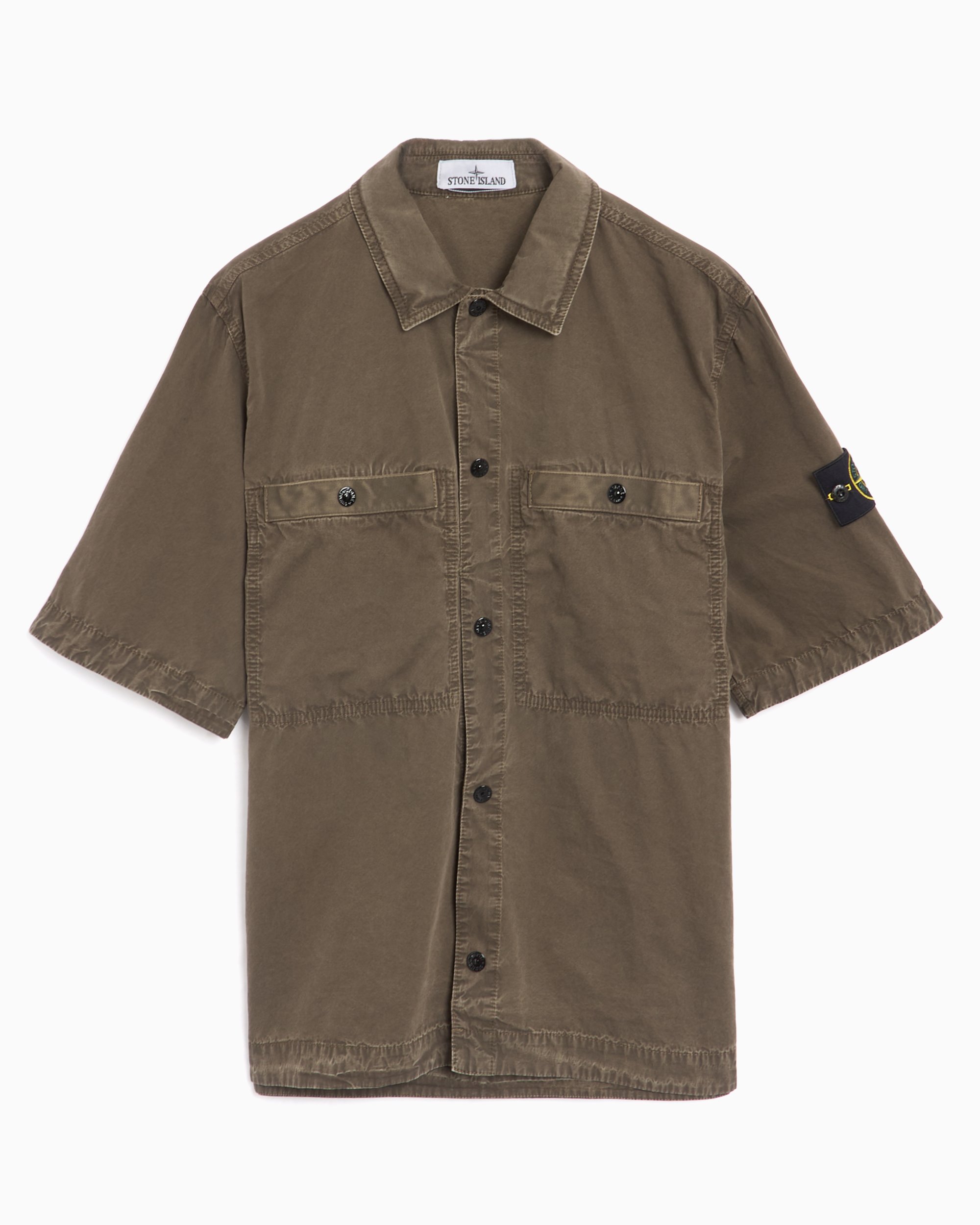 Stone Island Men's Short Sleeve Shirt Green Stone Island Men's Short Sleeve Shirt Green