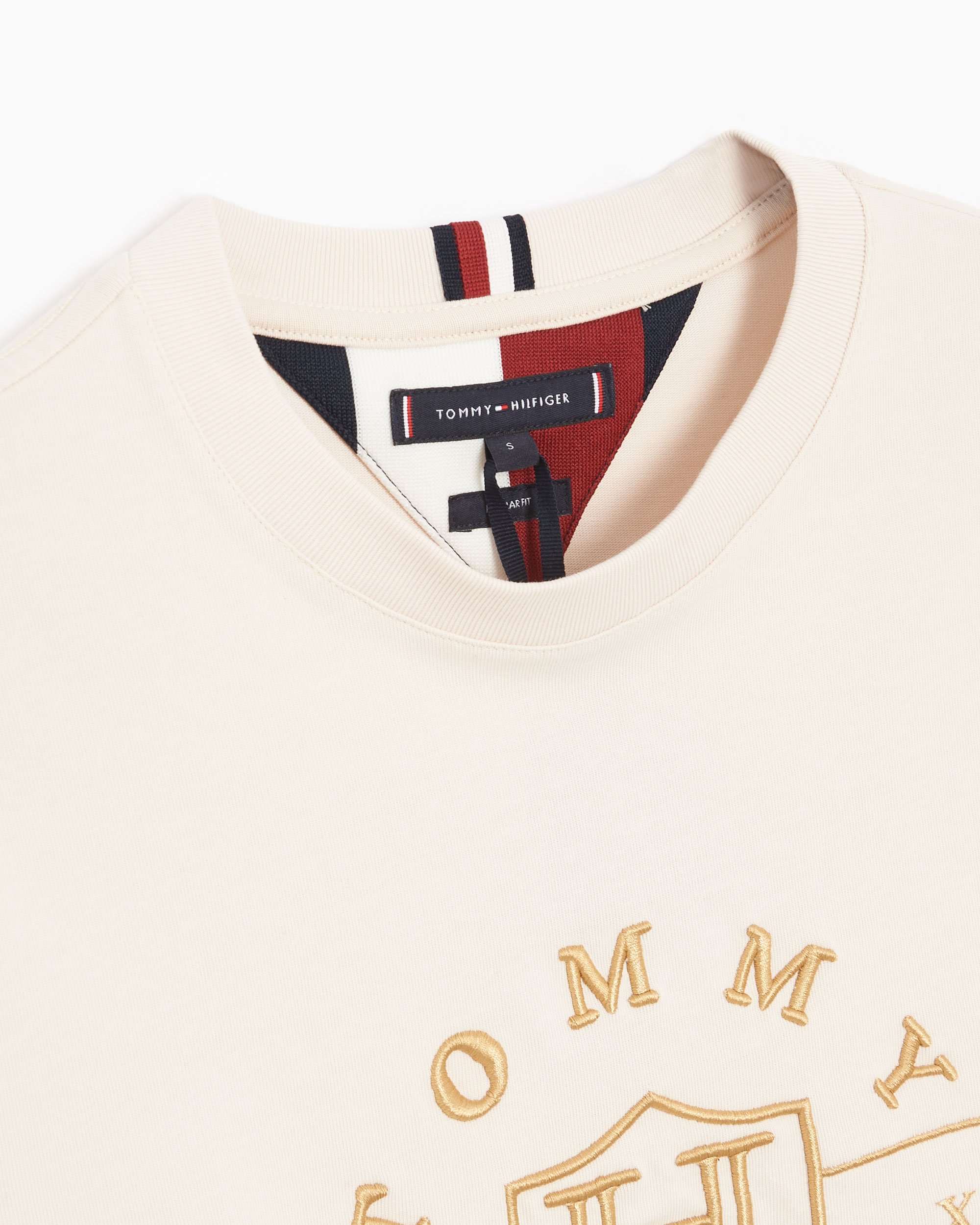 Tommy Hilfiger Icons Gold Logo Men's T-Shirt Beige MW0MW25957AF4| Buy  Online at FOOTDISTRICT