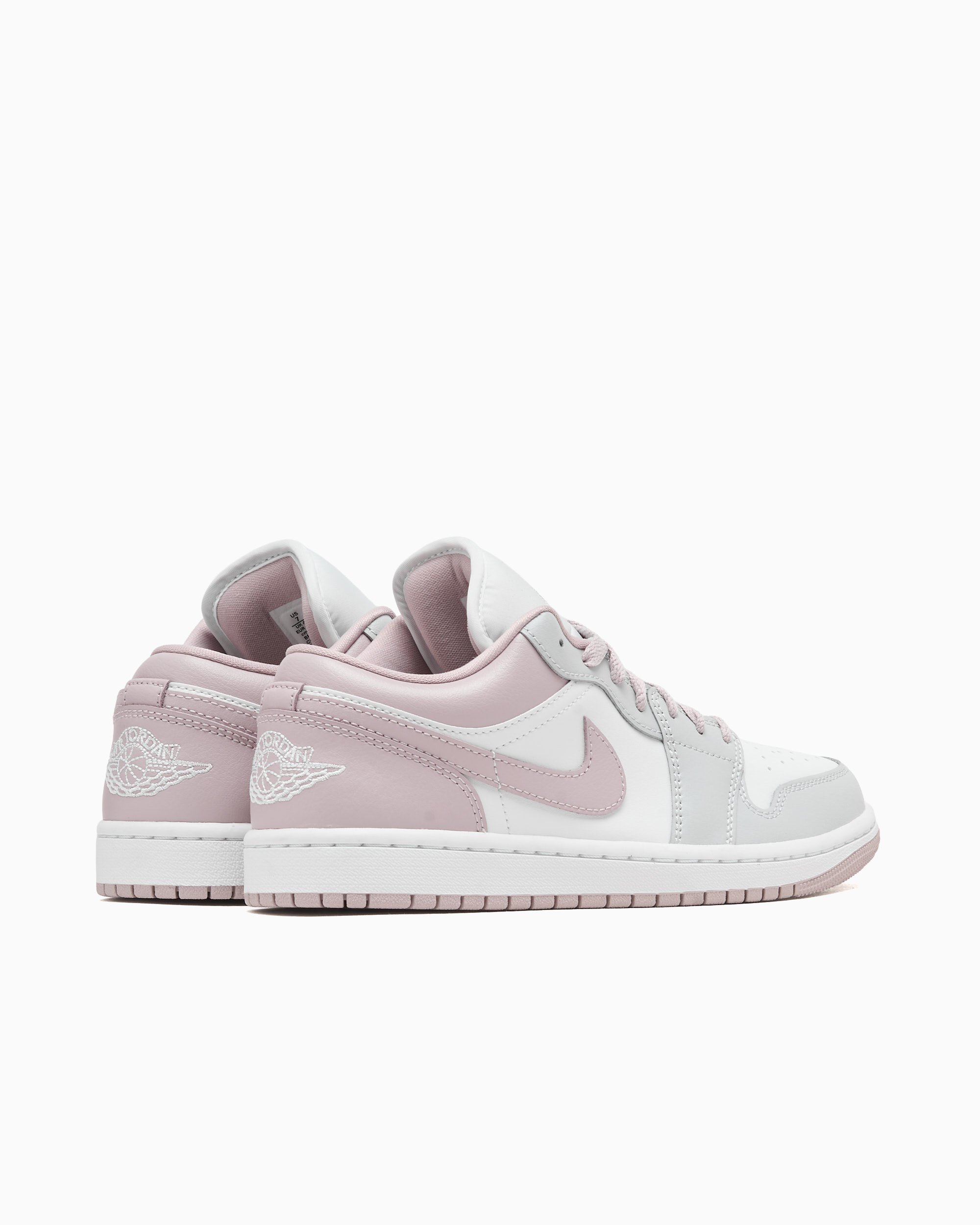 grey and light pink jordans