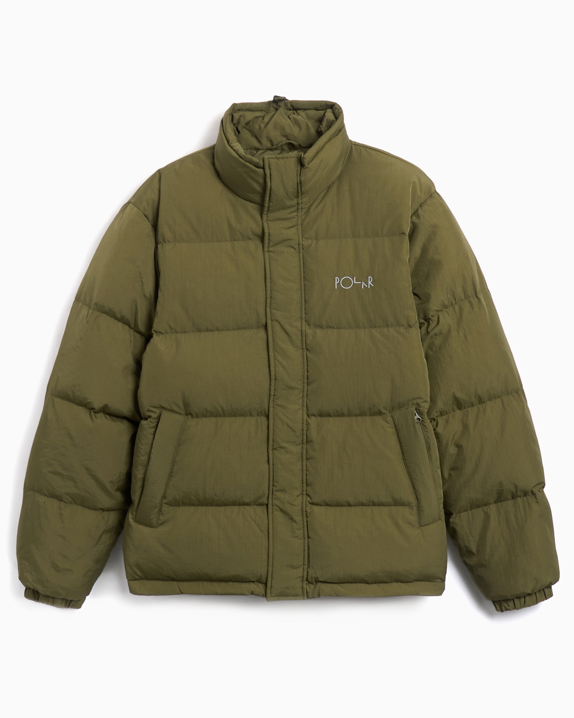 Polar Skate Co. Basic Men s Puffer Jacket Green PSC W24 2 FOOTDISTRICT