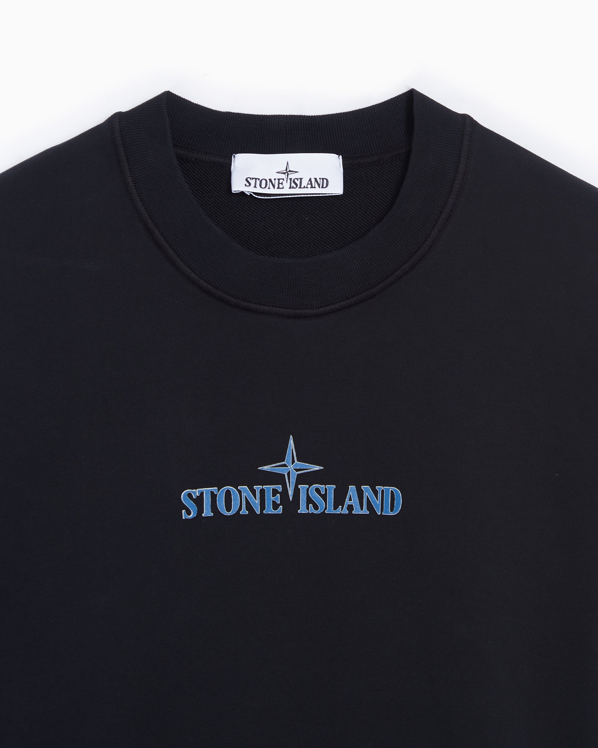 Stone Island Logo Men's Sweatshirt Blue 811566182-V0029 Stone Island Logo Men's Sweatshirt Blue 811566182-V0029