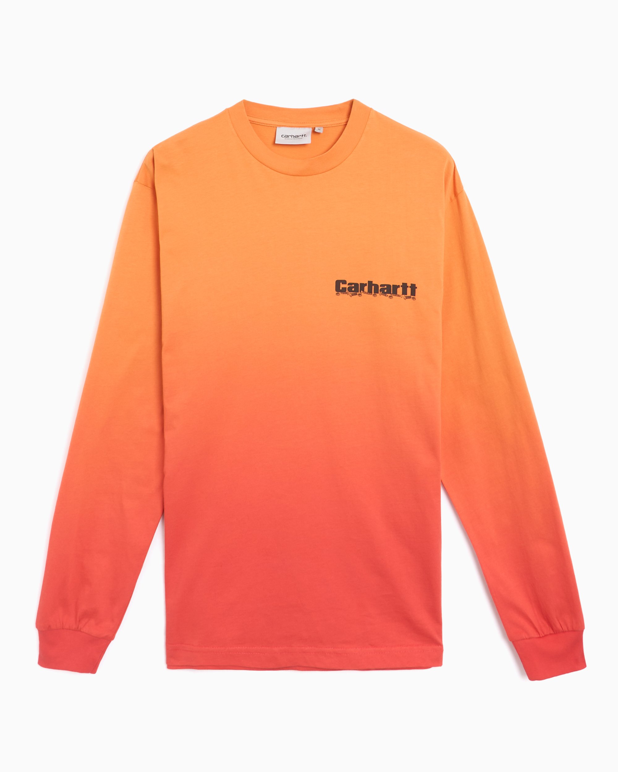 Tシャツ・カットソー CARHARTT WIP Men T-shirt Orange I034672 2XBDD Carhartt WIP Industry Men's Loose Fit Long Sleeve T-Shirt
