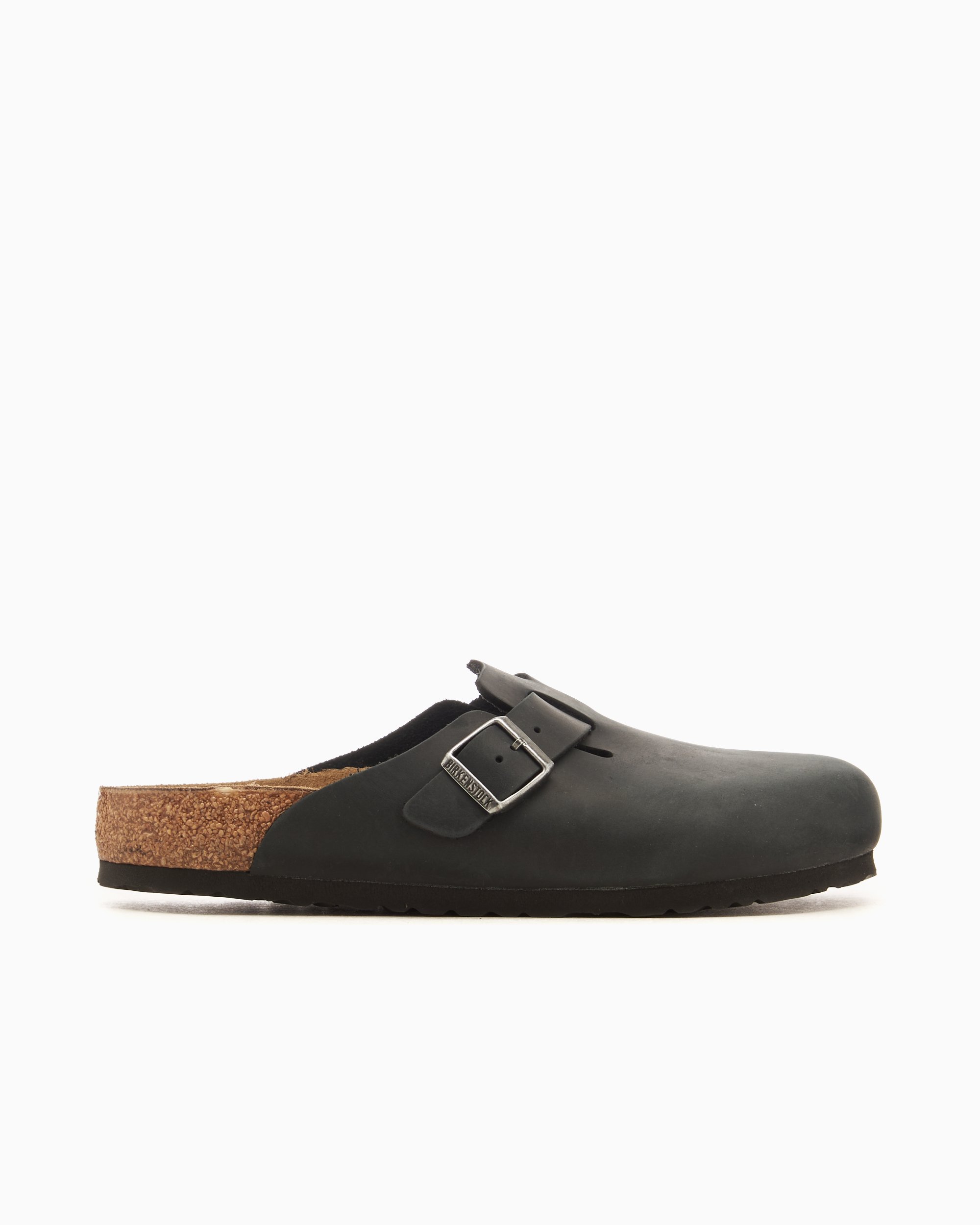 BIRKENSTOCK Boston Natural Leather Oiled Regular Schwarz 59461 FOOTDISTRICT