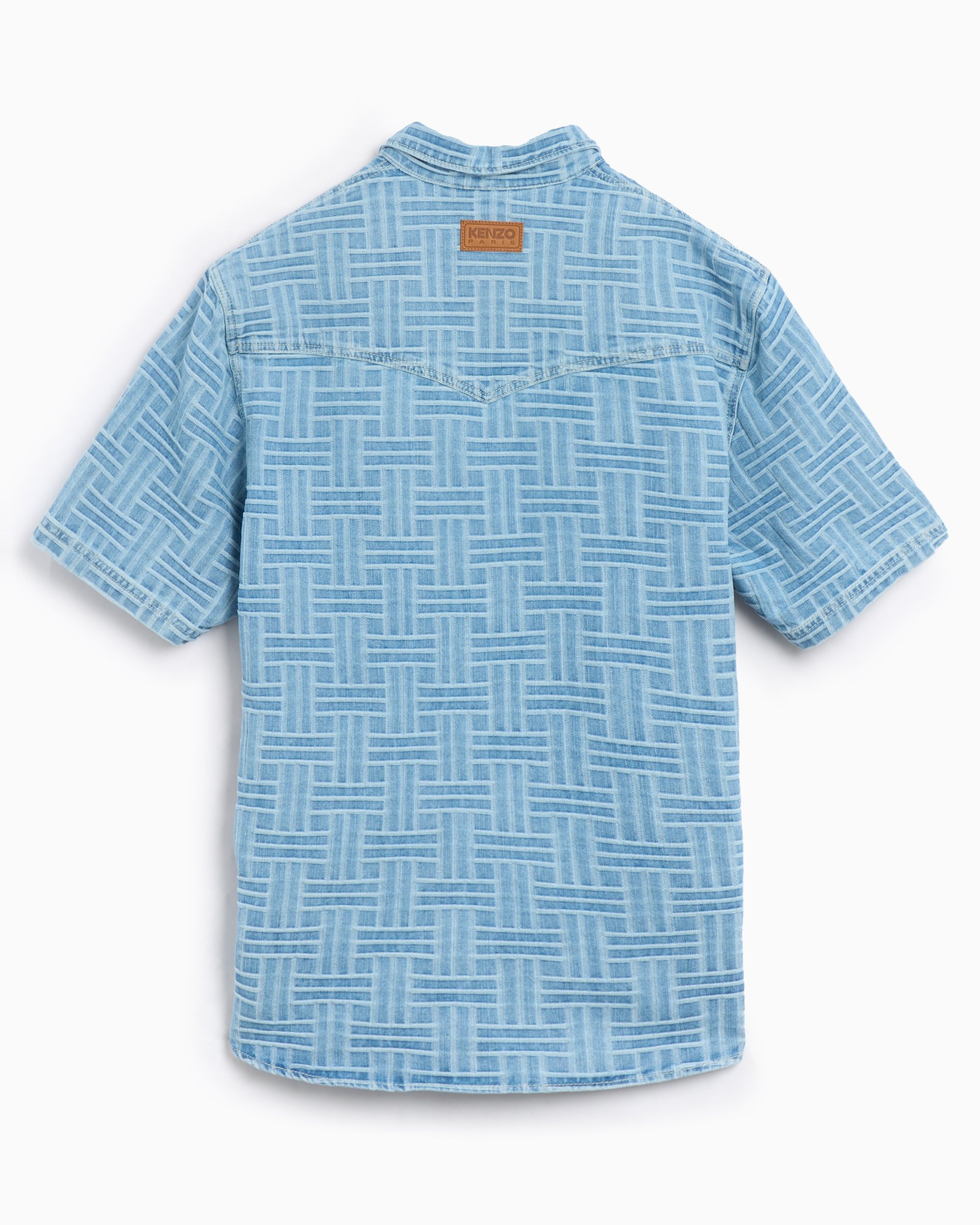 Camisa Kenzo Weave Men's Short Sleeve Shirt para hombre Azul