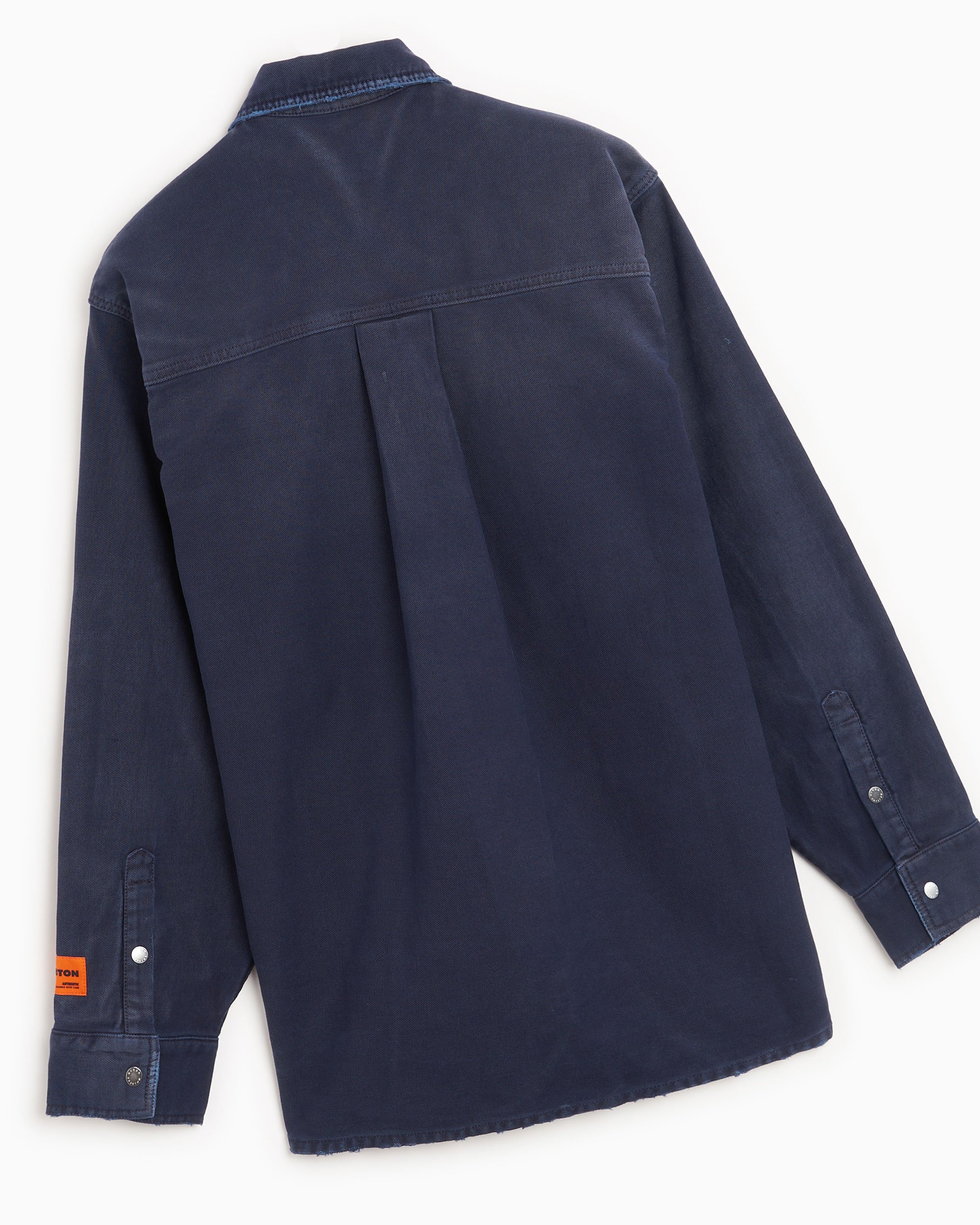 Heron Preston Distressed Canvas Men s Shirt Bleu