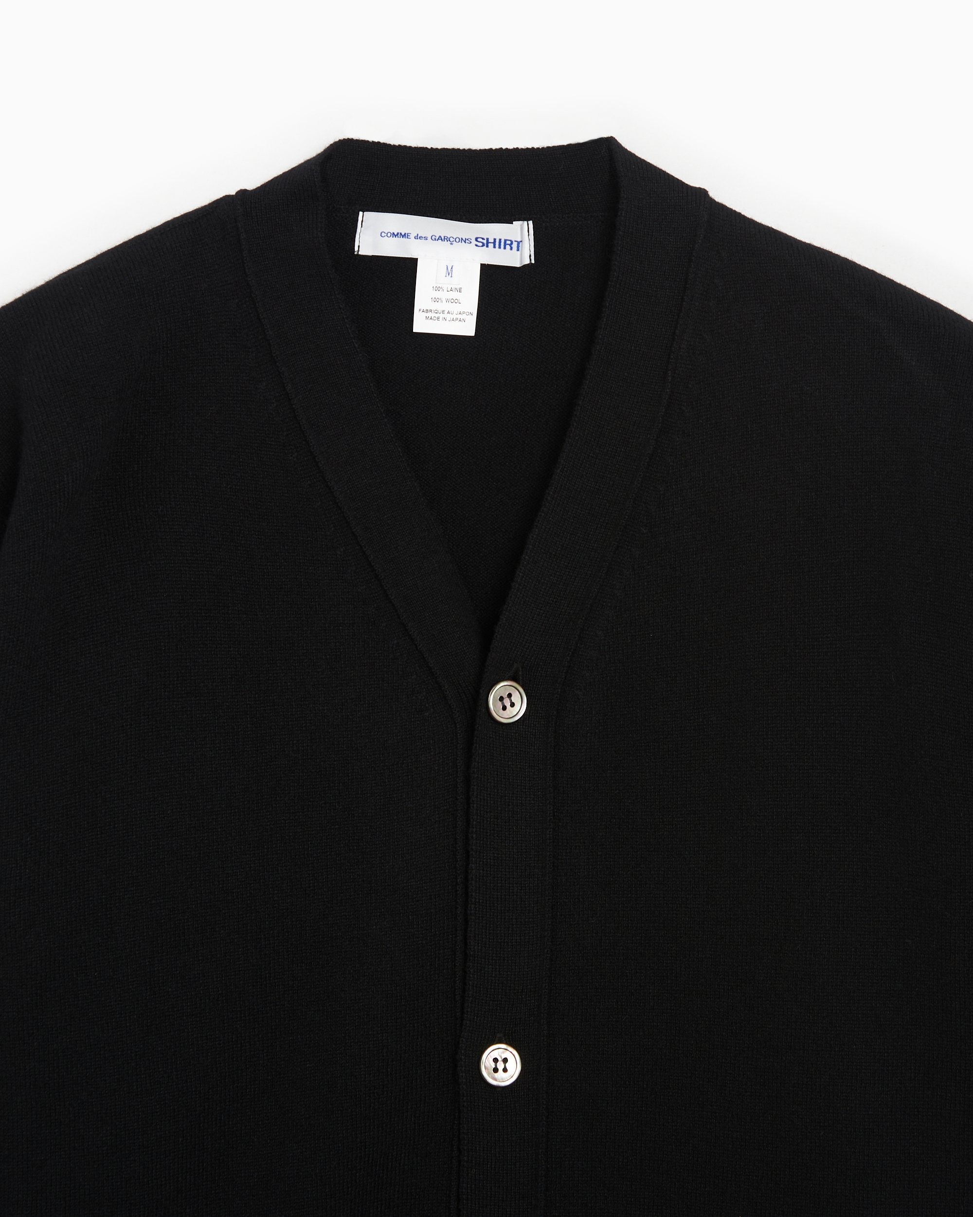 Comme Des Garcons Shirt Men s Knit Cardigan Black FN N008 W24 1 FOOTDISTRICT