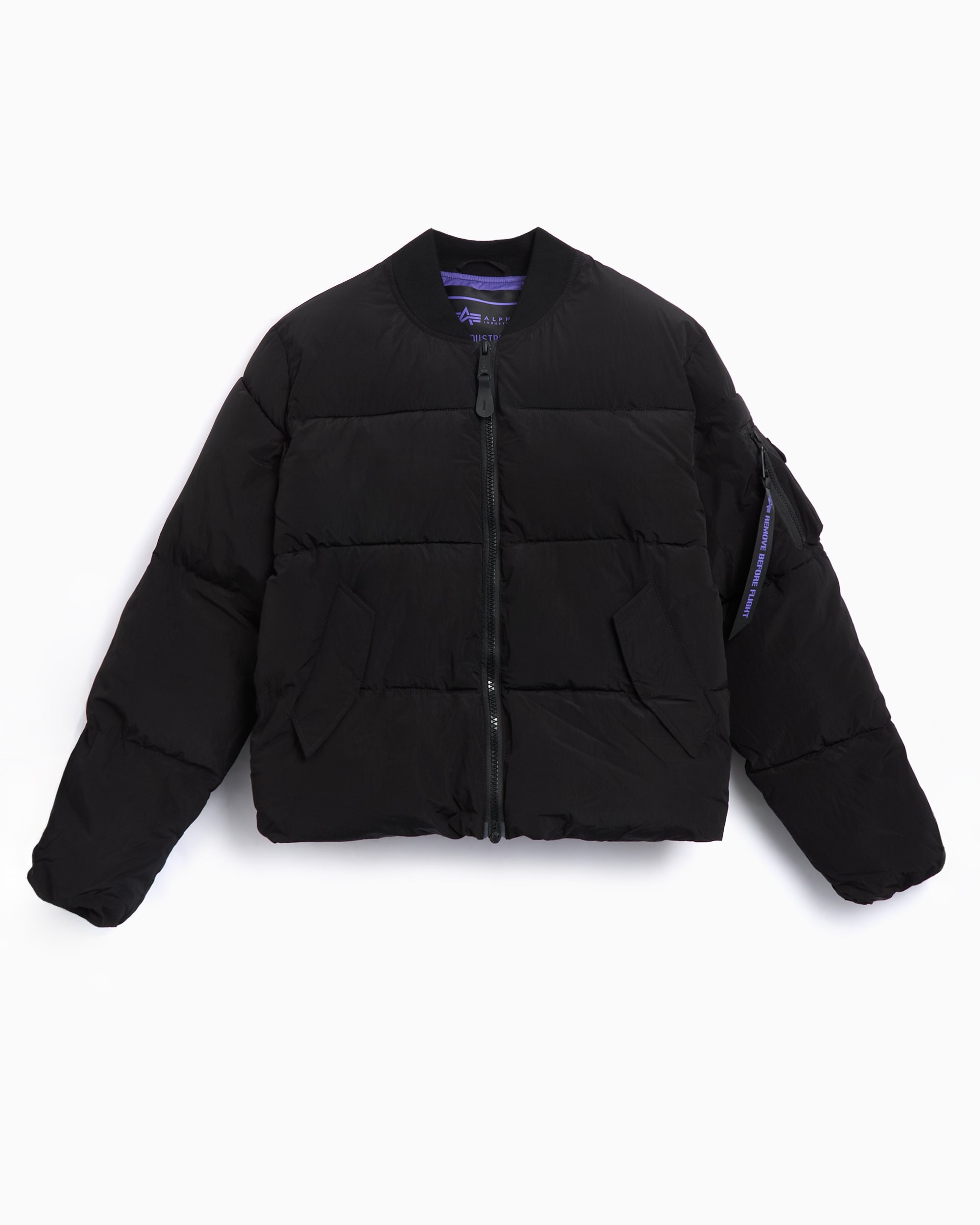 ALPHA　ma-1 Alpha Industries MA-1 Men's Puffer Bomber Jacket Black