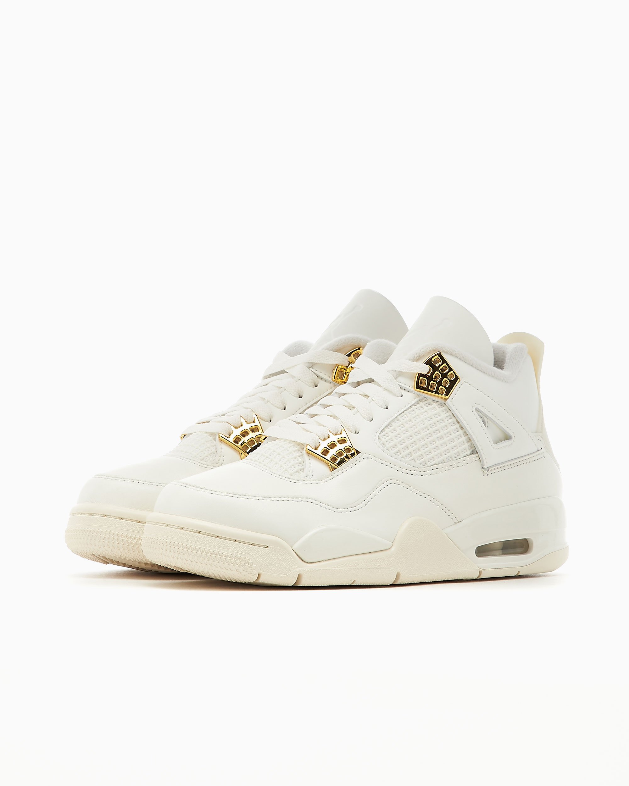 Air Jordan Women s 4 Retro Metallic Gold Beige Yellow AQ9129 170 FOOTDISTRICT