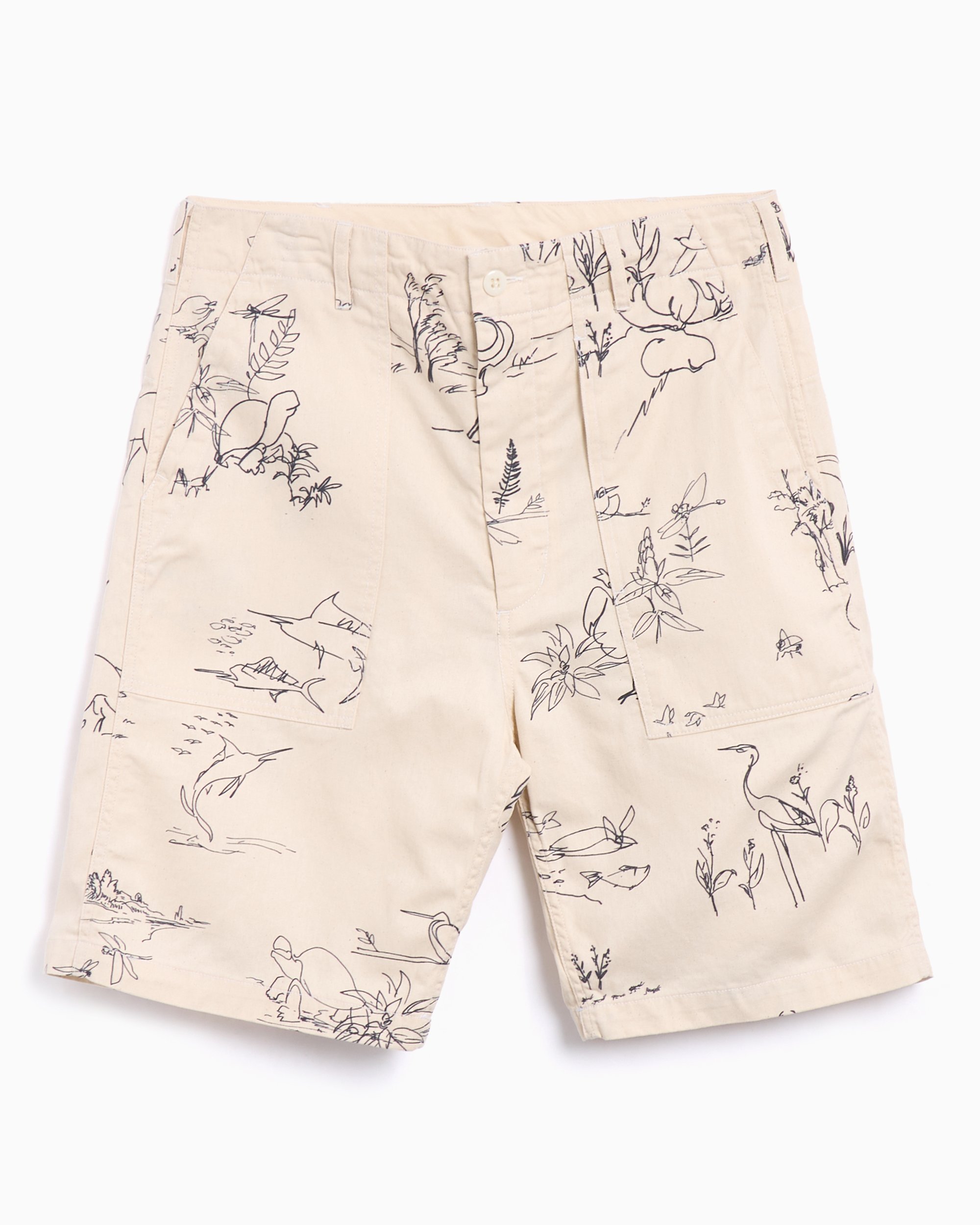 Engineered Garments Fatigue Men's Shorts Beige 25S1E003
