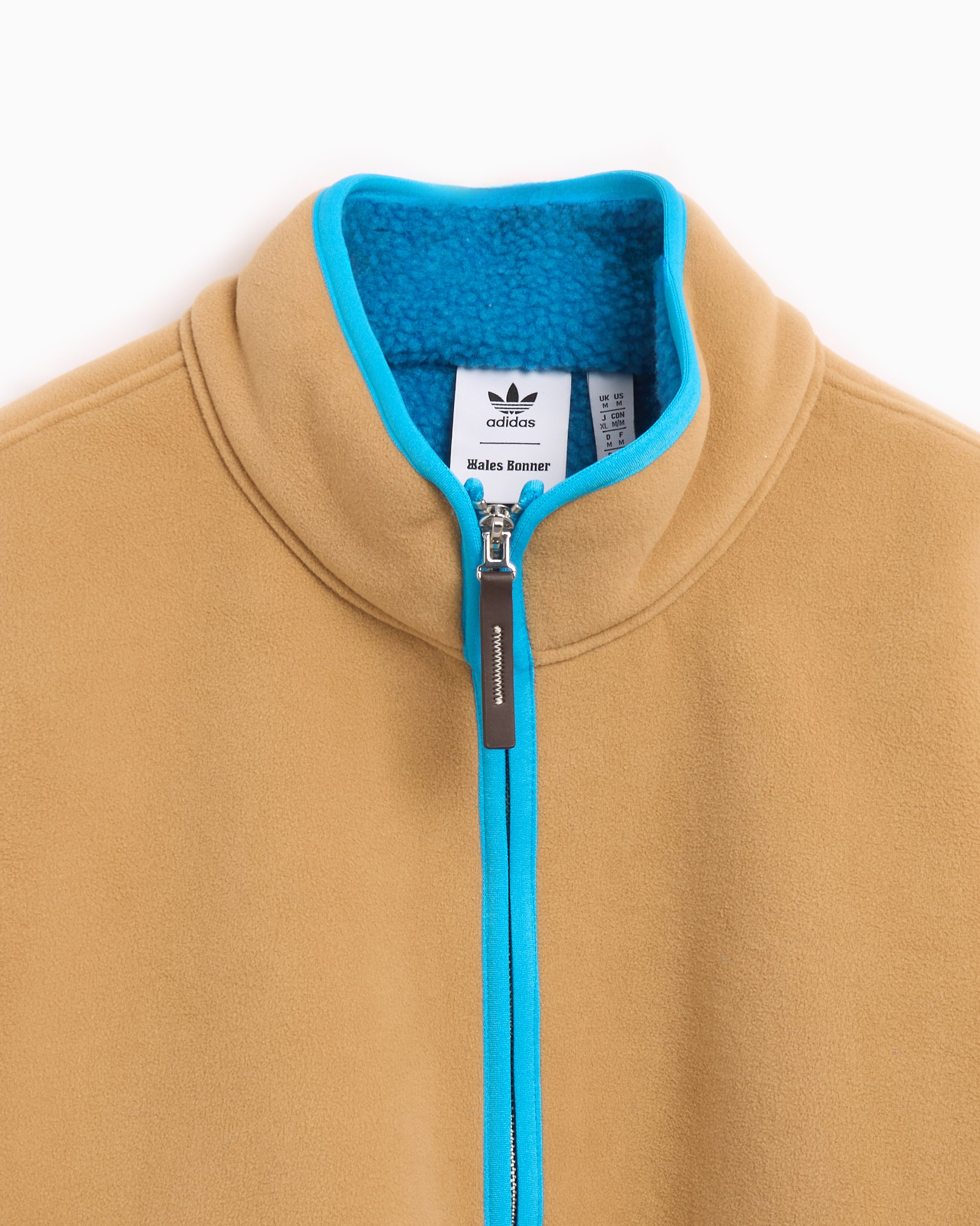 adidas Originals x Wales Bonner Men s Fleece Jacket Beige JJ2937 FOOTDISTRICT