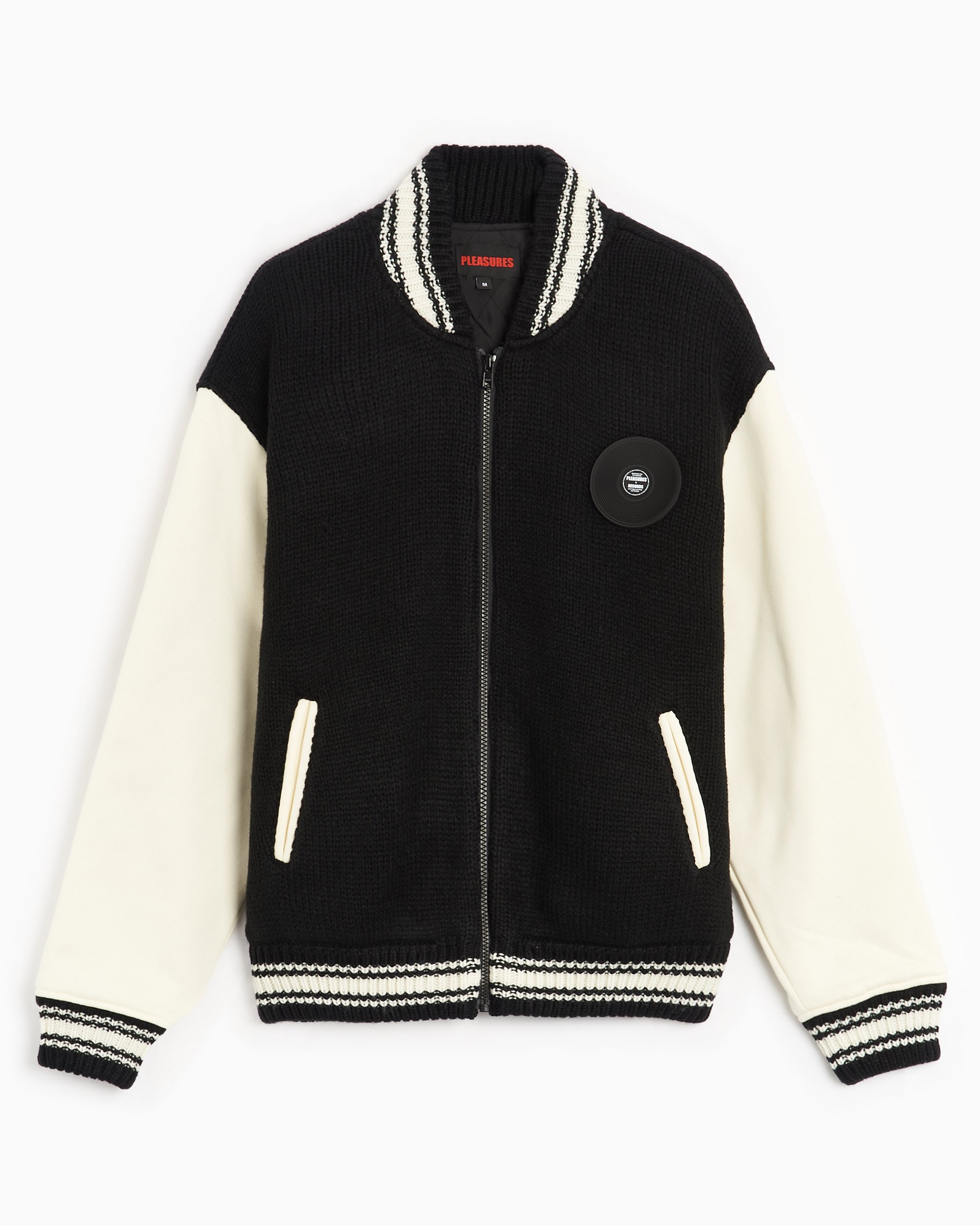 とっておきし新春福袋 Knitted Men's Smoke Pleasures Varsity White Black, Jacket ジャケット・アウター