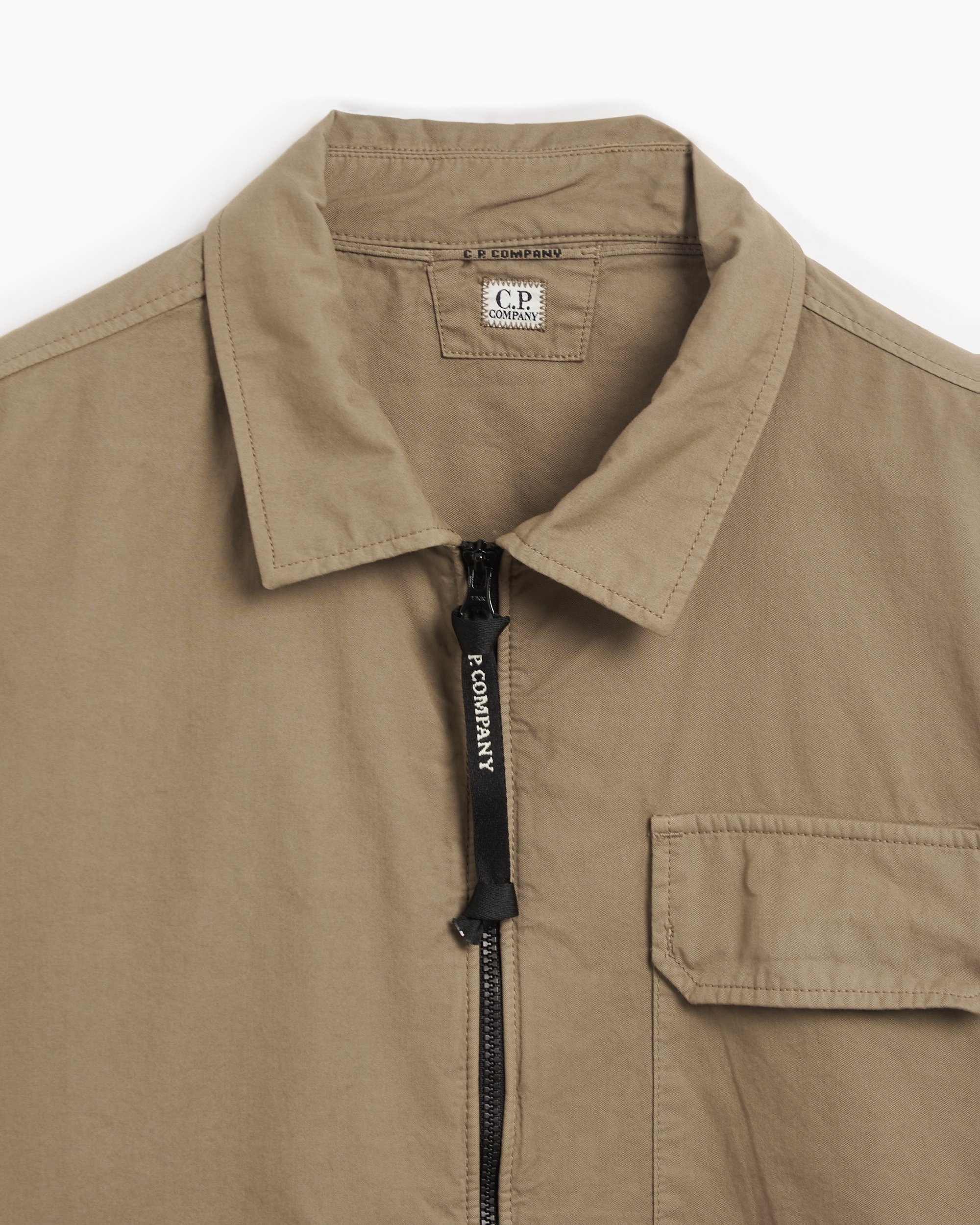 CP Company Men s Organic Gabardine Zipped Overshirt Beige 17CMOS124A110143G 359 FOOTDISTRICT