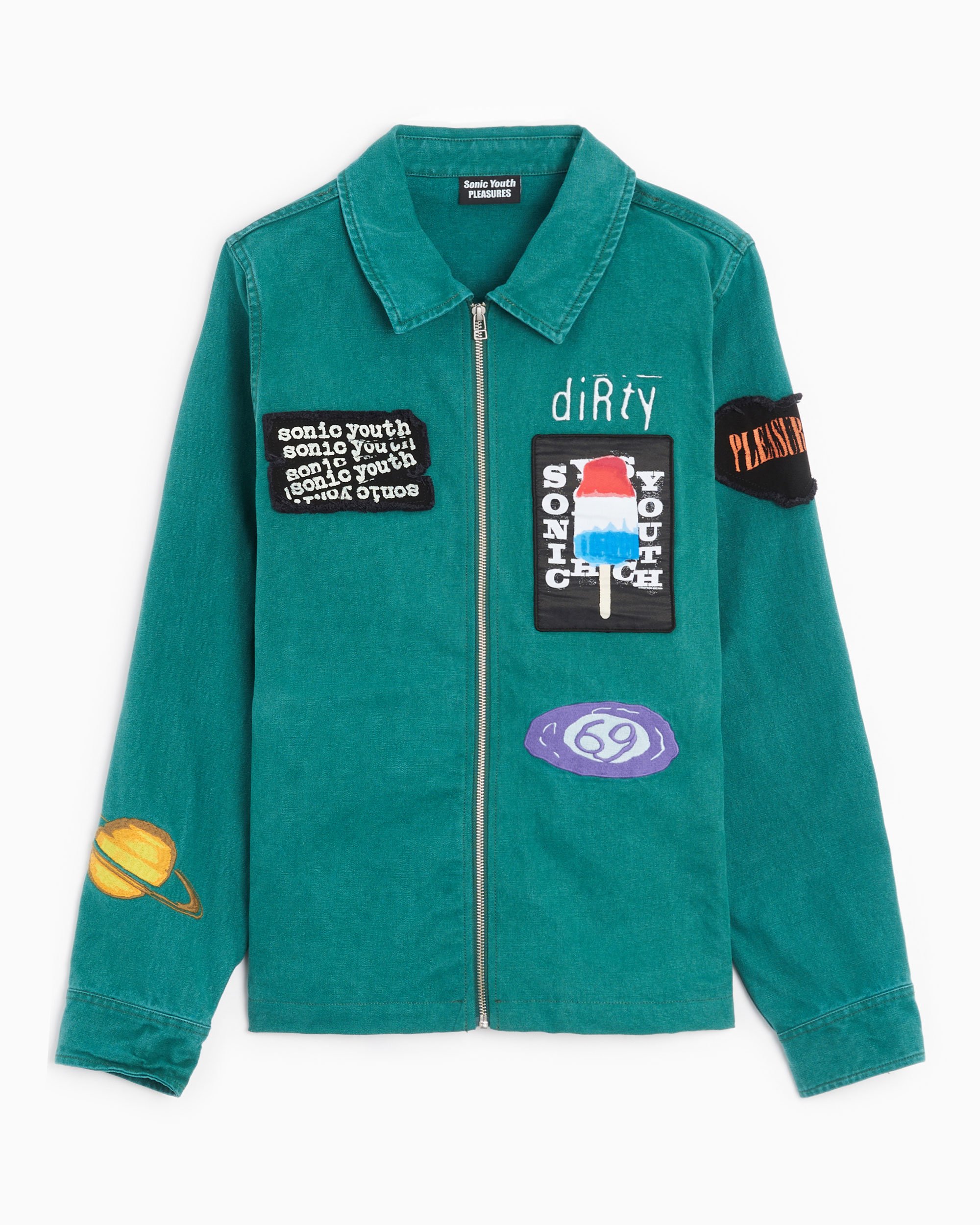 Pleasures Sonic Youth Men's Work Jacket Green P23SY009-GREEN ...