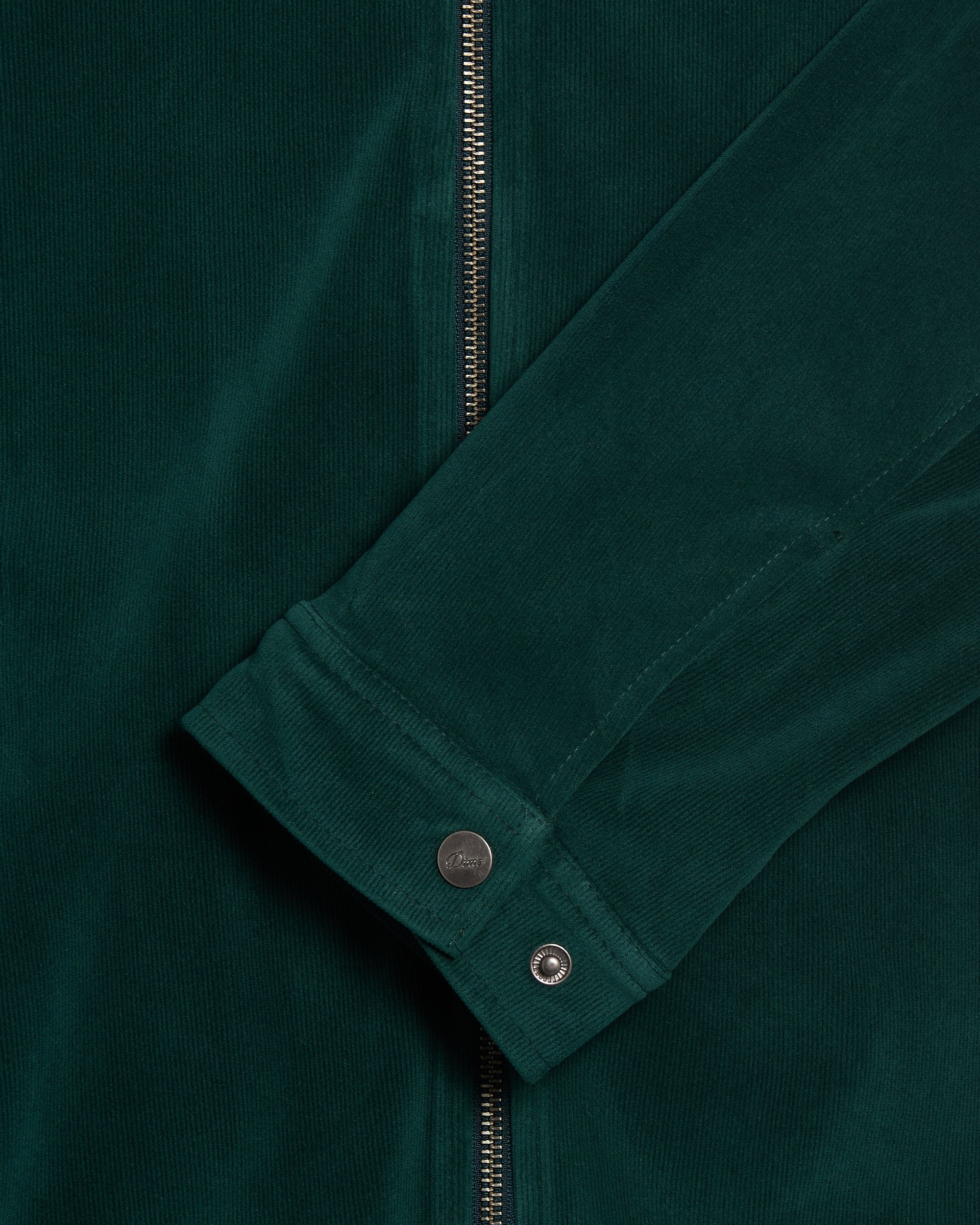 Dime MTL Cord Zip Men's Light Jacket Green DIMESP252EME | FOOTDISTRICT
