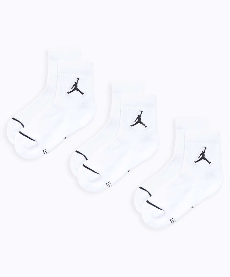 Calzini Calcetines Jordan Jumpman High-Intensity Quarter (Pack de 3) Unisex  Bianco SX5544-100 | FOOTDISTRICT