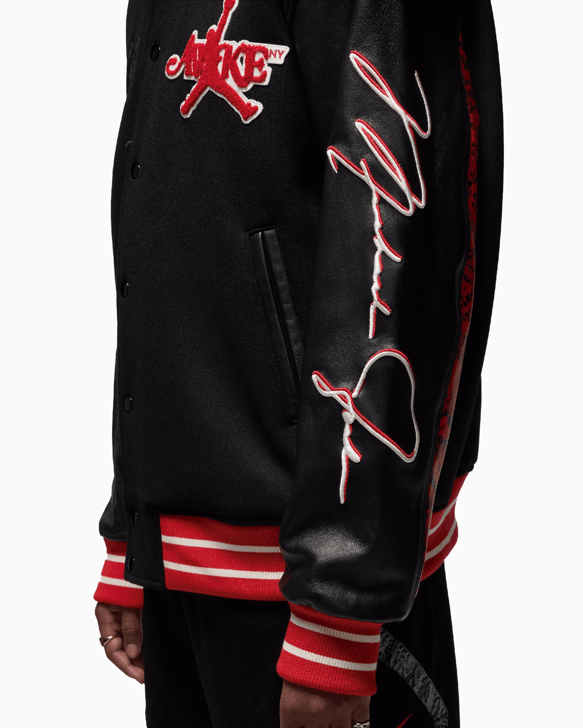 Jordan x Awake NY Men's Varsity Jacket Black, Red FQ5439-657