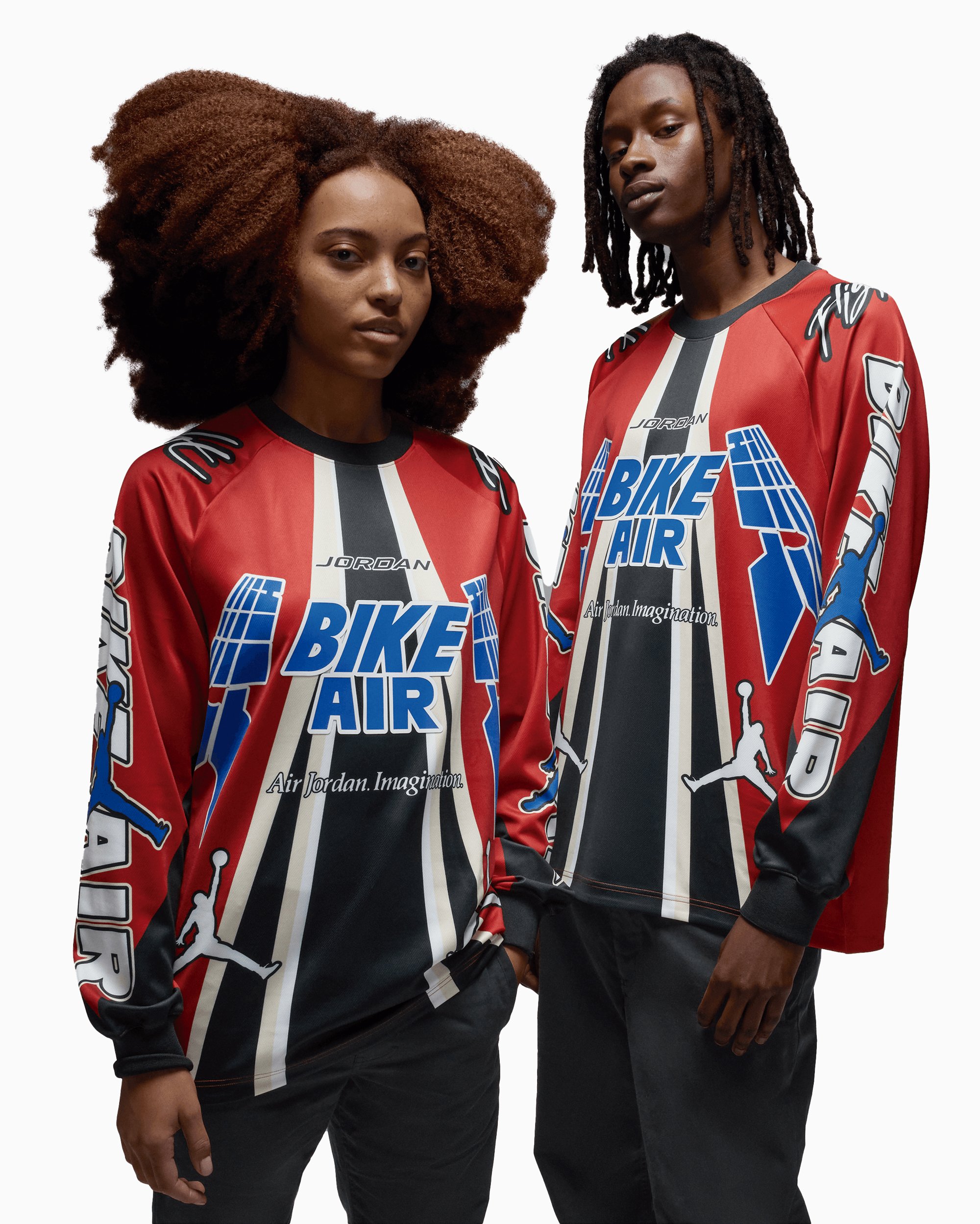 Jordan x Nigel Sylvester Bike Men's Long Sleeve T-Shirt Red