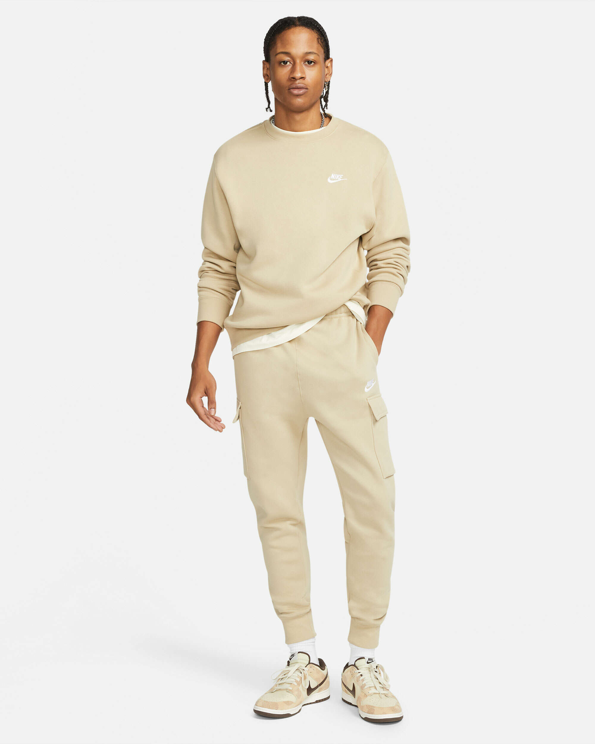 Nike Men Sportswear Club Fleece Cargo Pants (khaki / khaki / white)