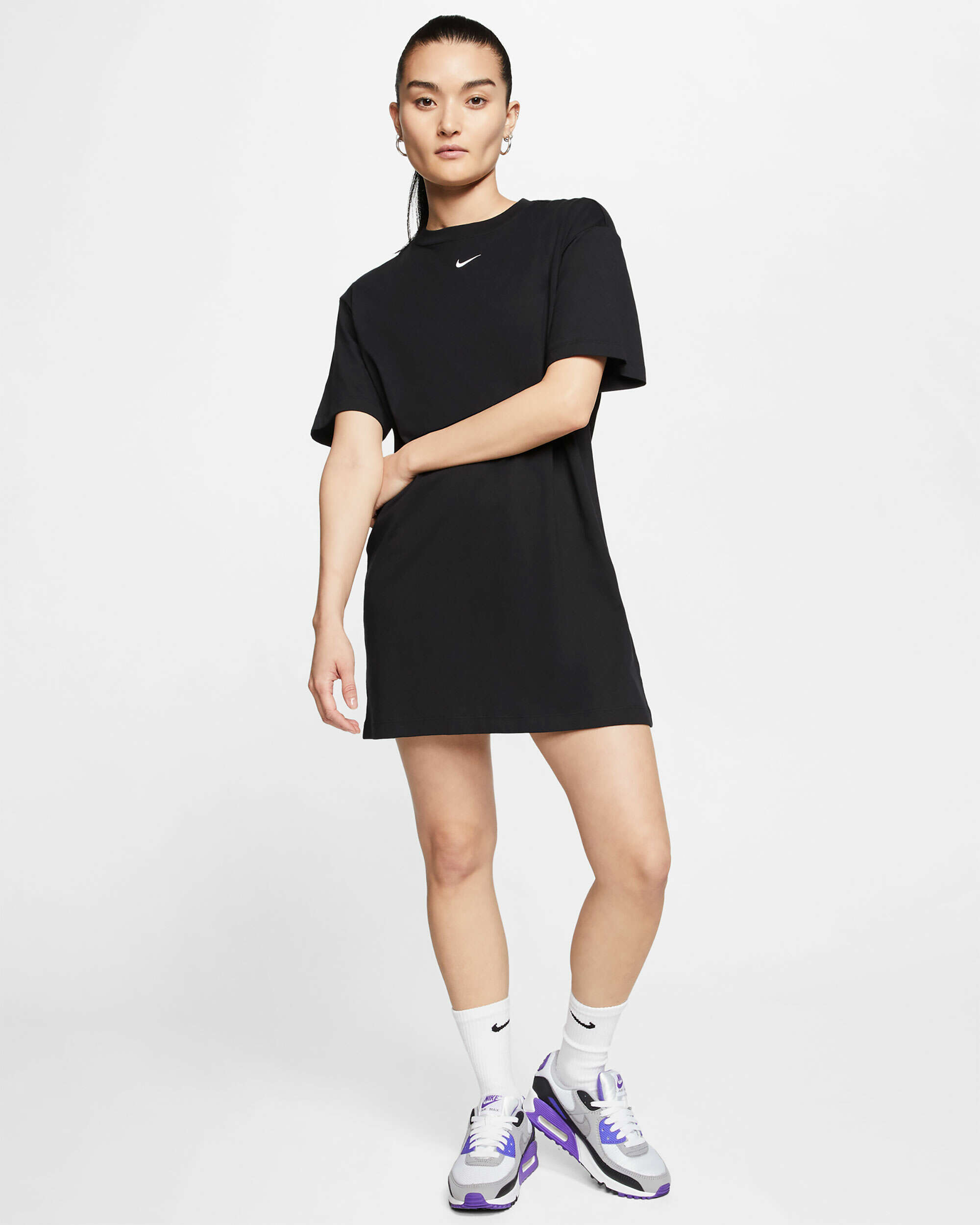 Nike Sportswear Women Black Essential T-Shirt Dress (CJ2242-010) Sizes  S/M/L/XL
