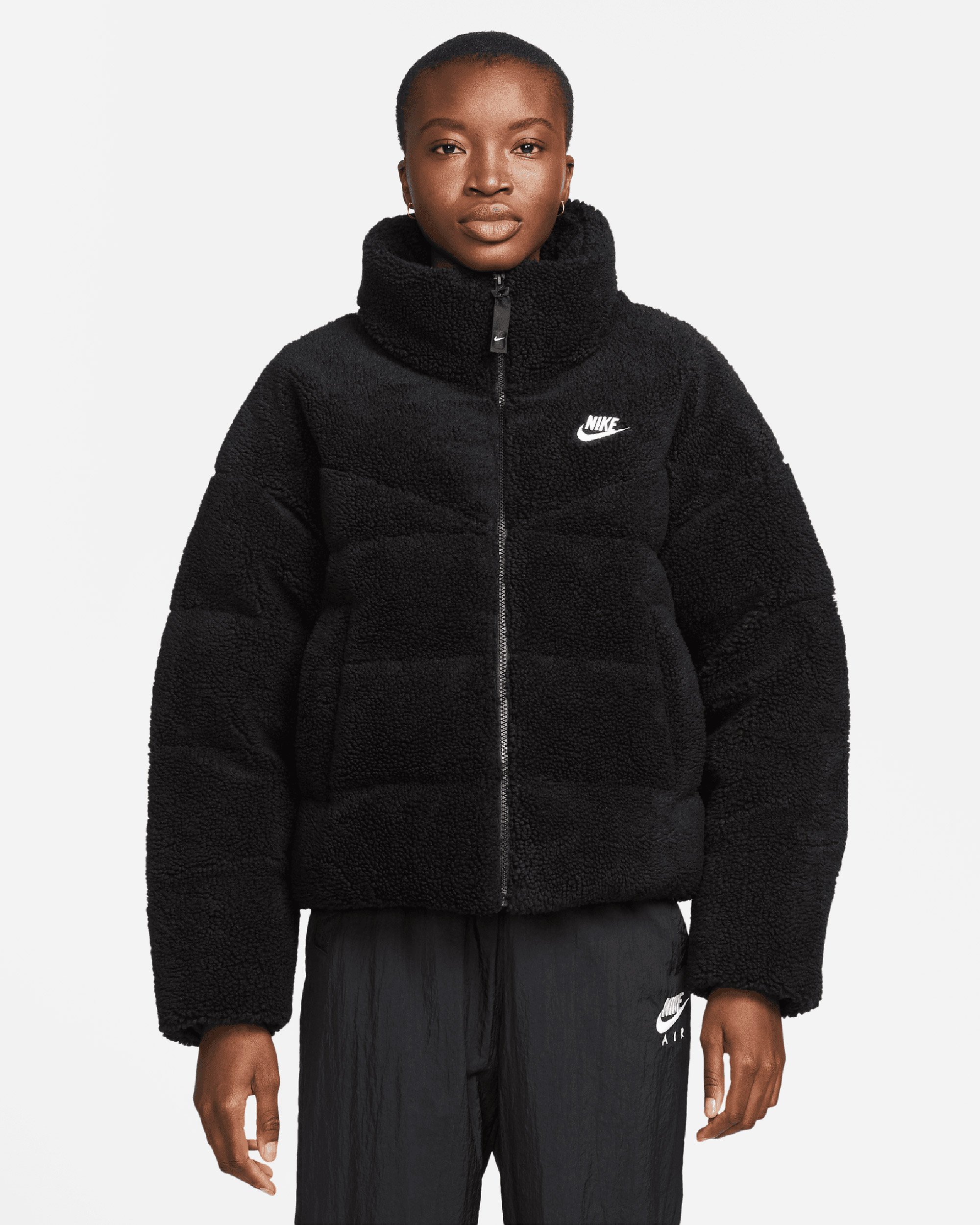 Nike Sportswear Therma FIT City Series Women s Sherpa Jacket Black DD4654 010 FOOTDISTRICT