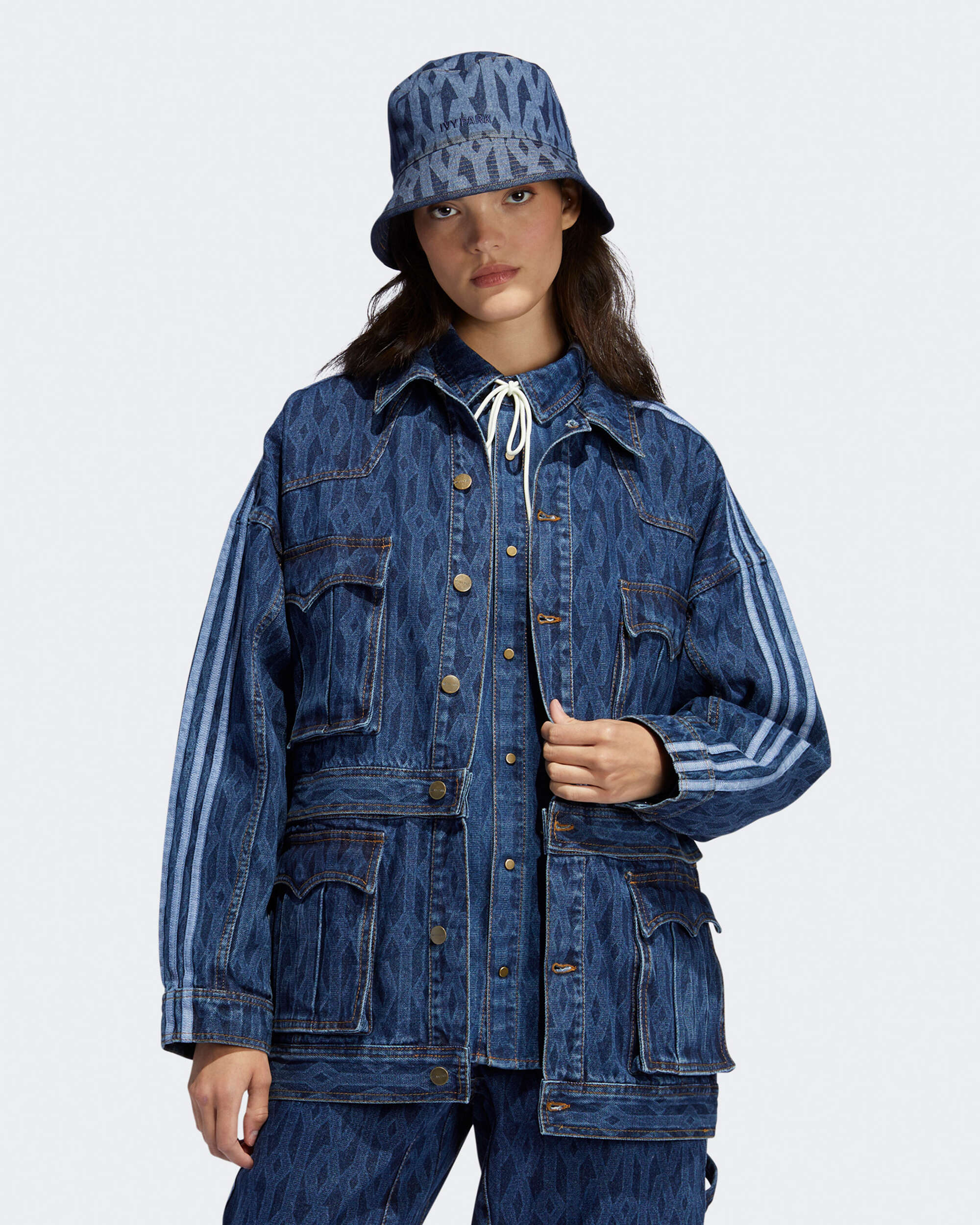 ADIDAS ORIGINALS X IVY PARK MONOGRAM DENIM LOOSE TRACK