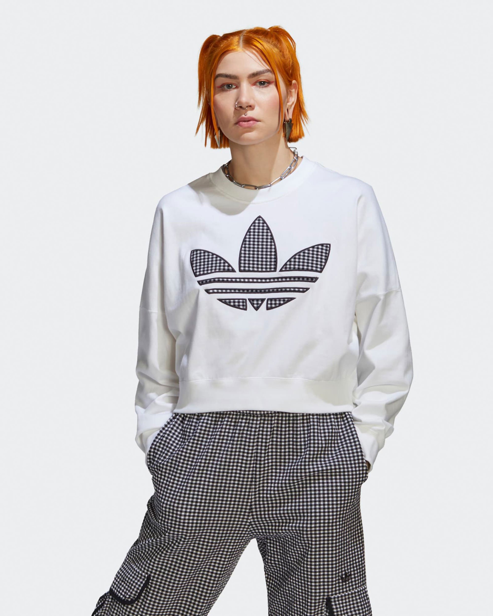 adidas Trefoil Women\'s Oversized Sweatshirt Buy FOOTDISTRICT White Online HB9443| at