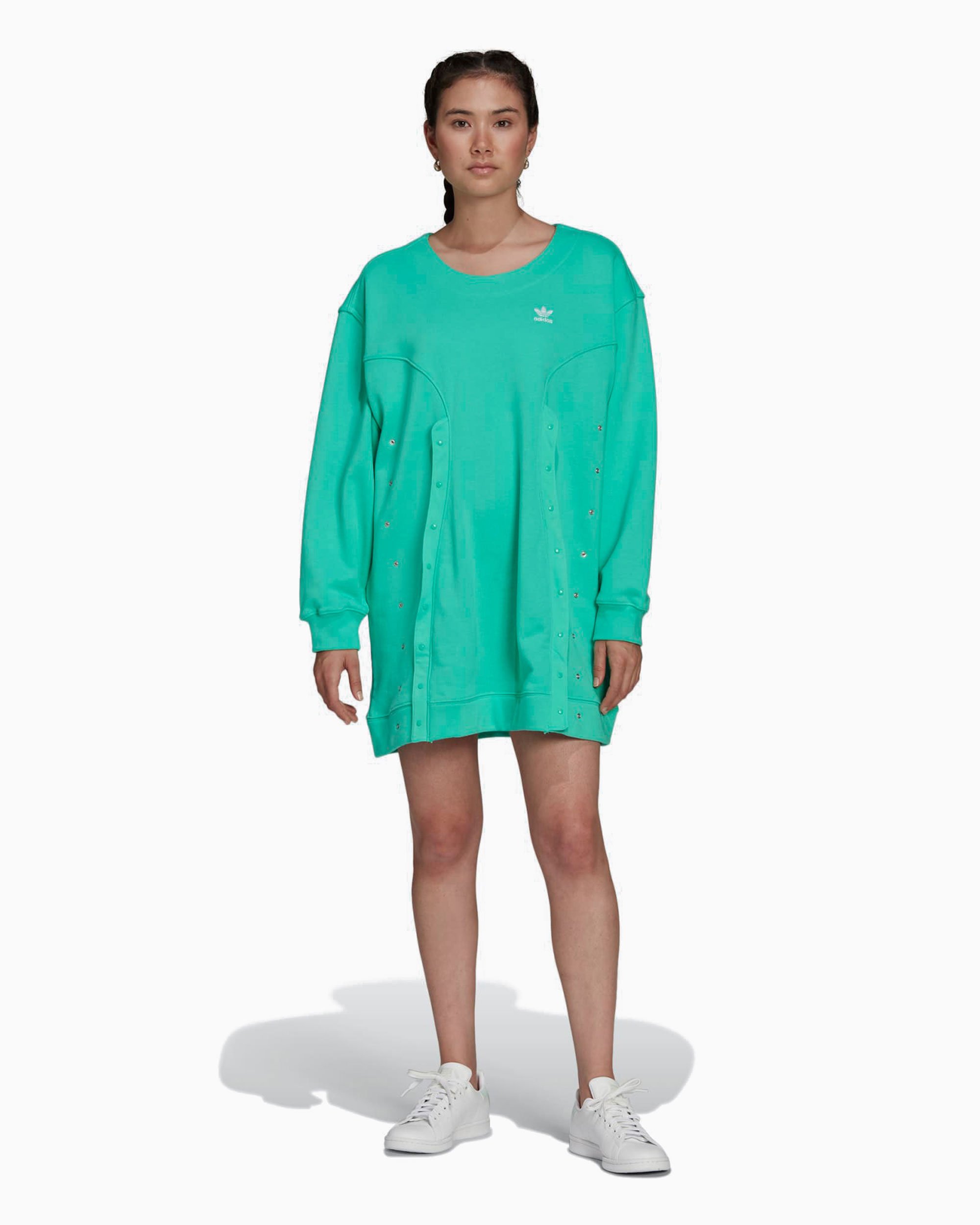 adidas Women's French Terry Sweatshirt Dress Green HF2083| Buy Online at  FOOTDISTRICT