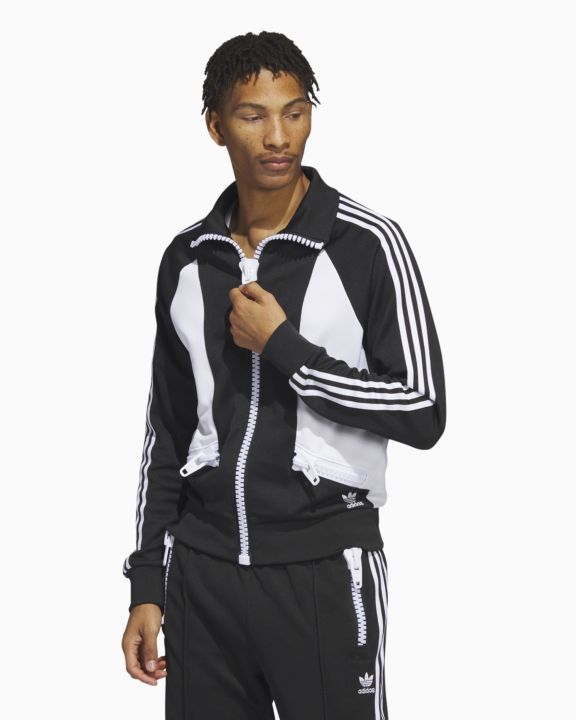 adidas Originals x Jeremy Scott Men s Big Zip Jacket Zwart HY1810