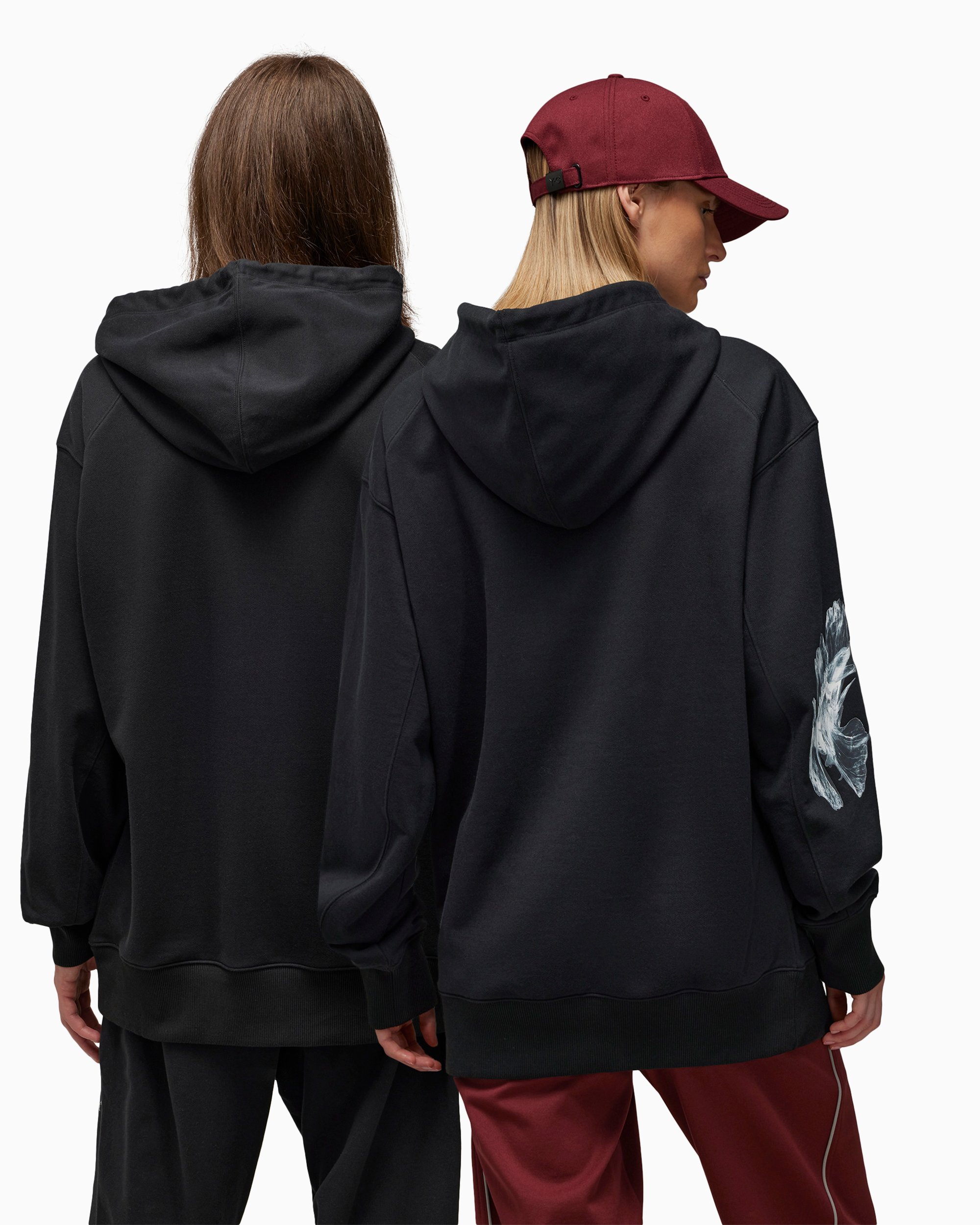 adidas Y-3 Unisex Graphic French Terry Hoodie Black IN4335 | FOOTDISTRICT