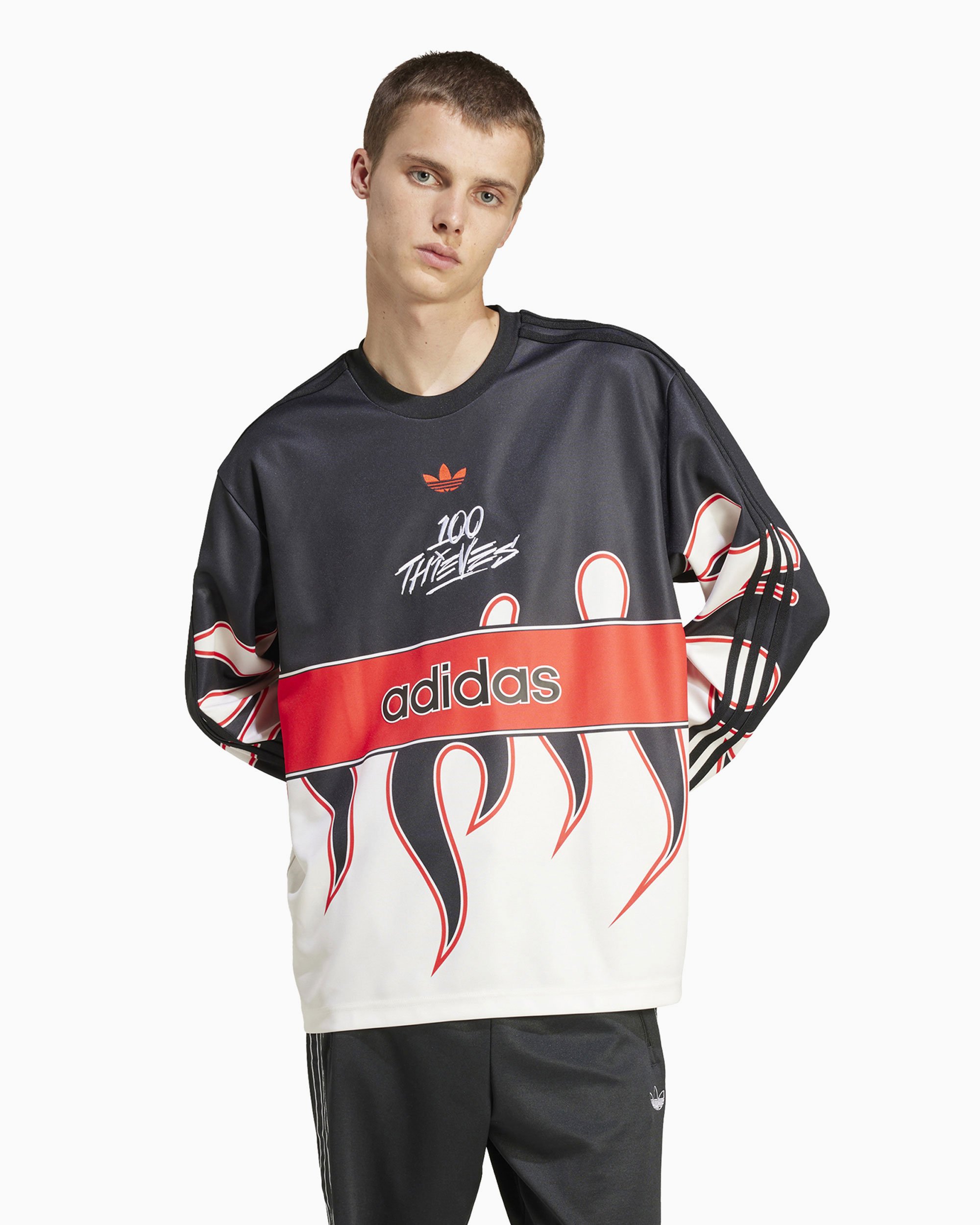 adidas Originals x 100 Thieves Men s Long Sleeve T Shirt Bunt JD8174 FOOTDISTRICT